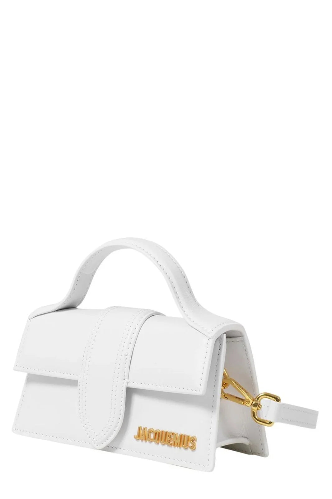 JACQUEMUS LOGO WHITE PLAQUE TOP HANDLE BAG