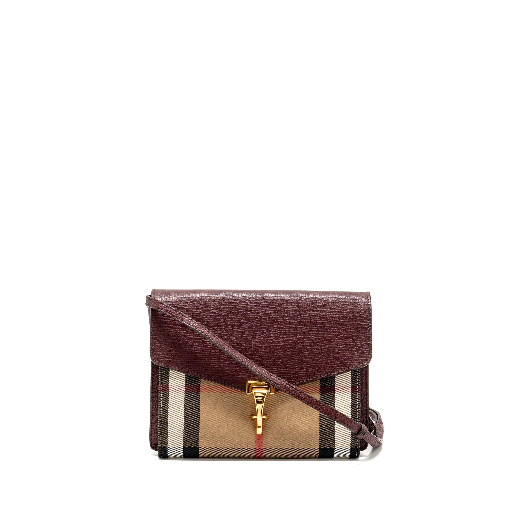 BURBERRY HOUSE CHECK CROSSBODY BAG CANVAS/ CALFSKIN LEATHER MULTICOLOUR BROWN GHW