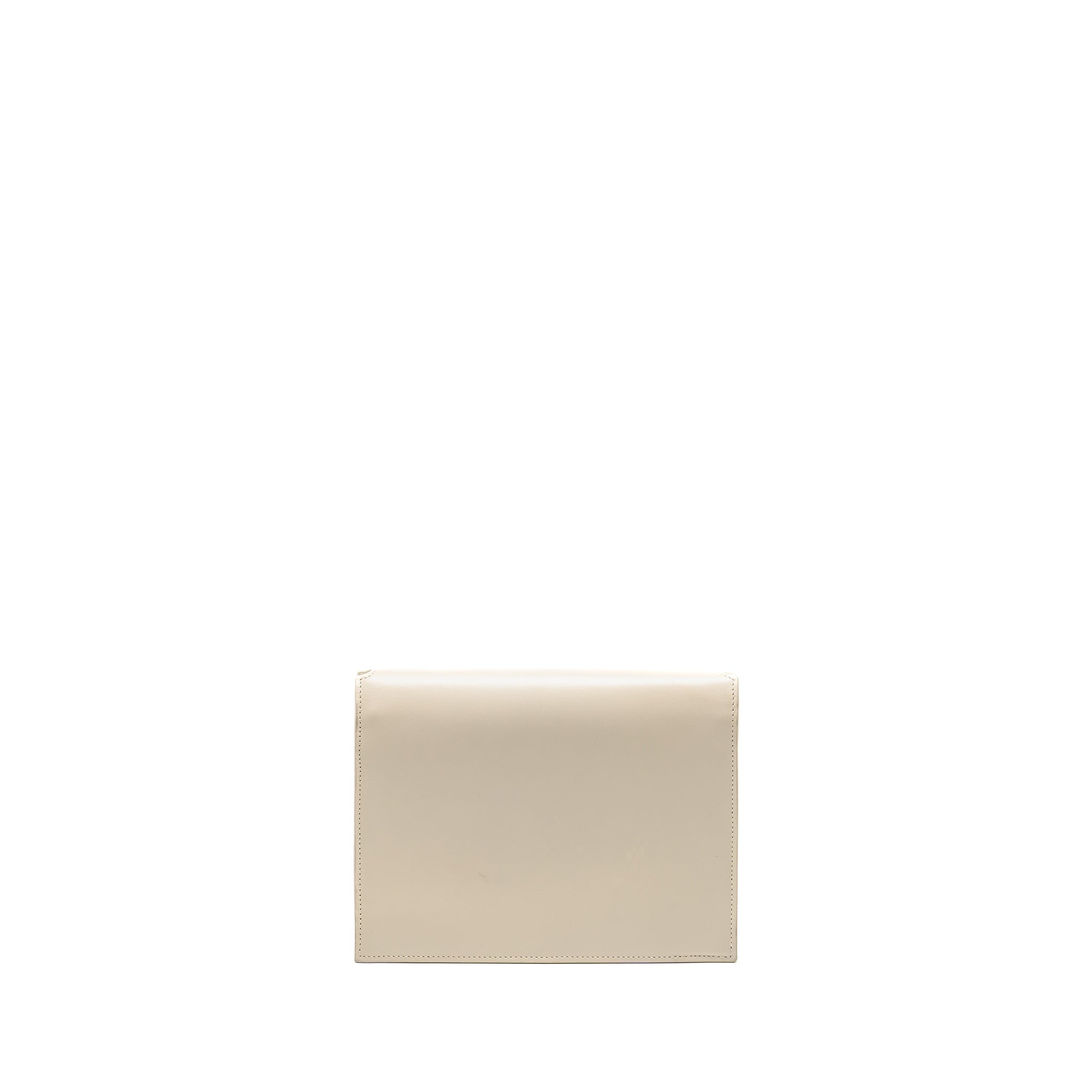 SAINT LAURENT/YSL CASSANDRA CHAIN WALLET CALFSKIN WHITE GHW