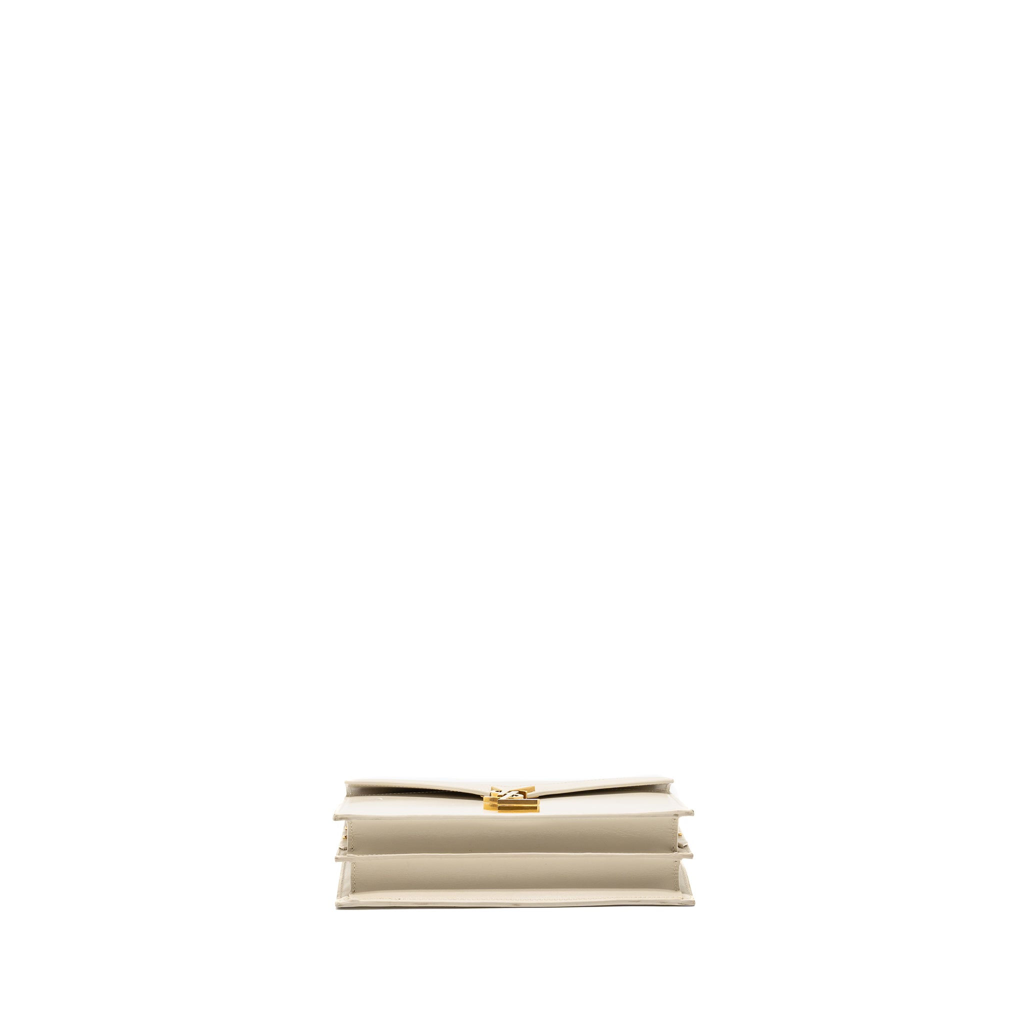 SAINT LAURENT/YSL CASSANDRA CHAIN WALLET CALFSKIN WHITE GHW