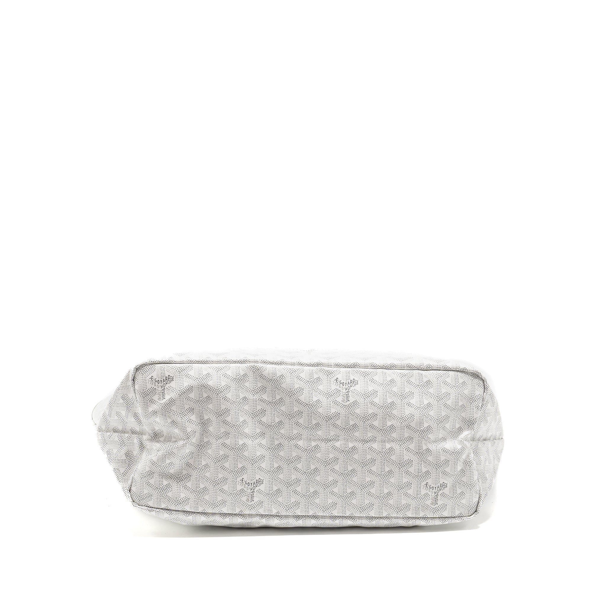 GOYARD SAINT LOUIS PM TOTE BAG LIMITED EDITION GOYARDLINE CANVAS WHITE/LIGHT BLUE SHW