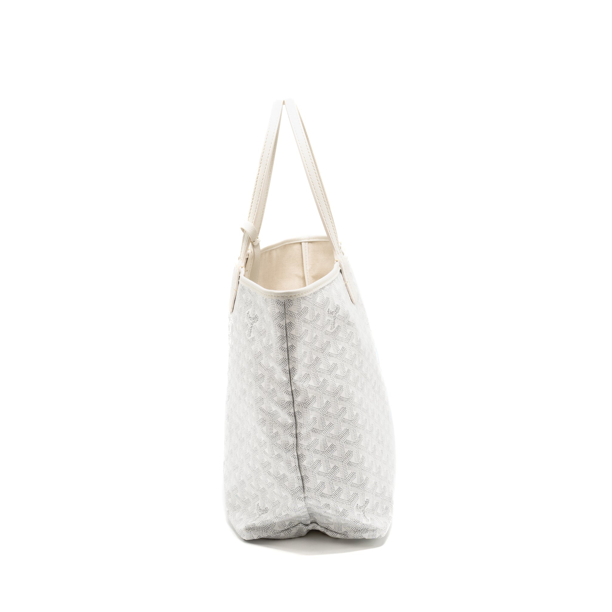 GOYARD SAINT LOUIS PM TOTE BAG LIMITED EDITION GOYARDLINE CANVAS WHITE/LIGHT BLUE SHW