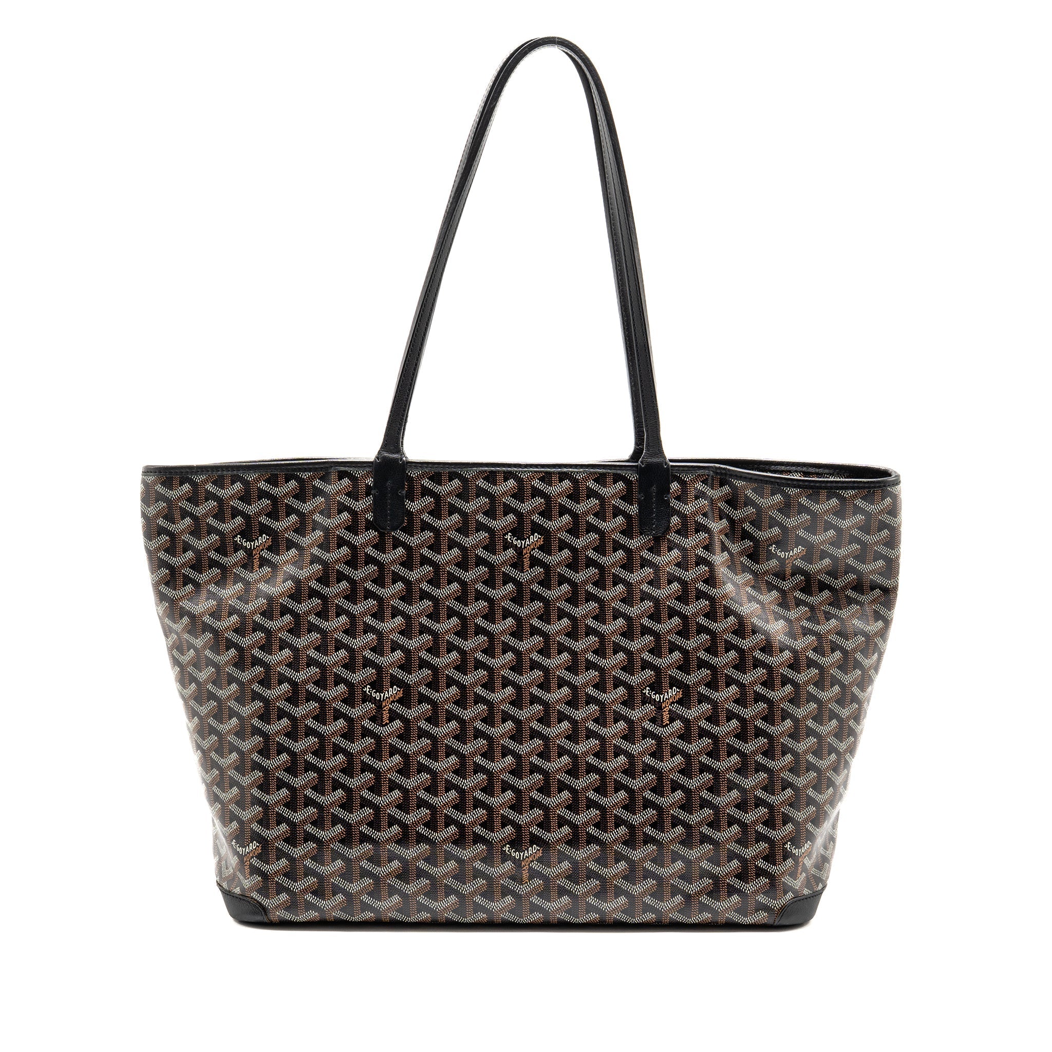 GOYARD ARTOIS BAG PM GOYARDINE CANVAS/CHEVROCHES CALFSKIN BLACK SHW