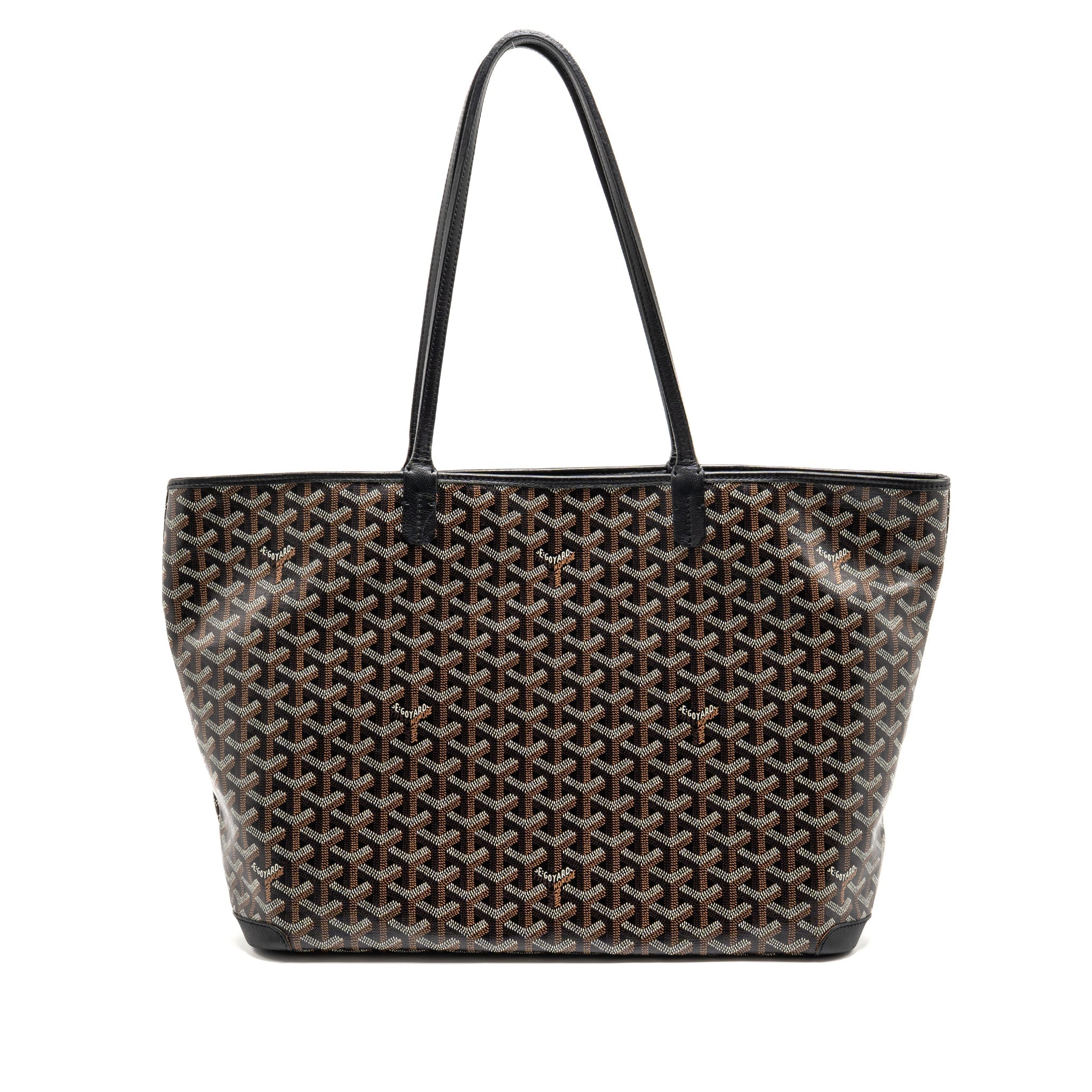 GOYARD ARTOIS BAG PM GOYARDINE CANVAS/CHEVROCHES CALFSKIN BLACK SHW