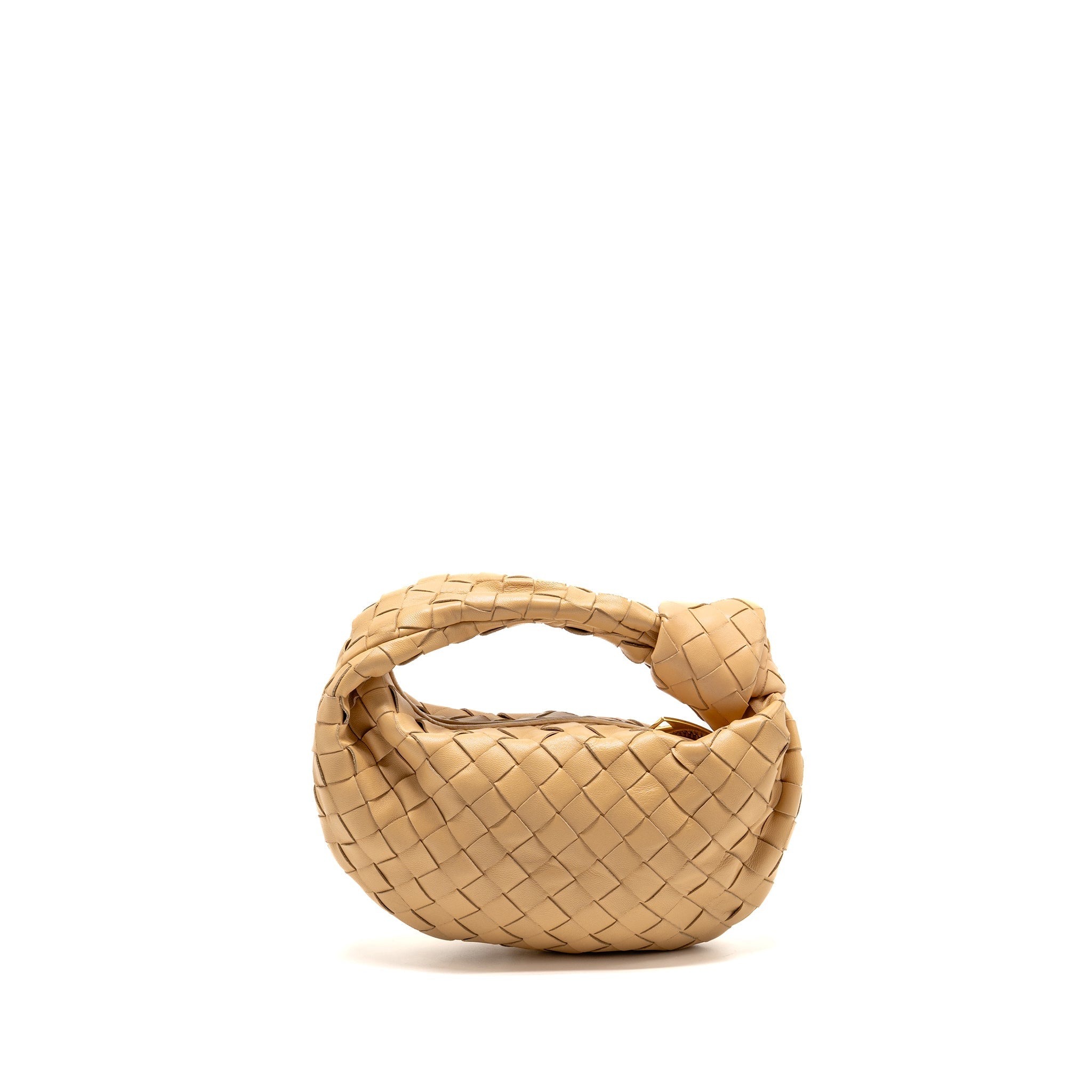 BOTTEGA VENETA MINI JODIE LAMBSKIN BEIGE GHW