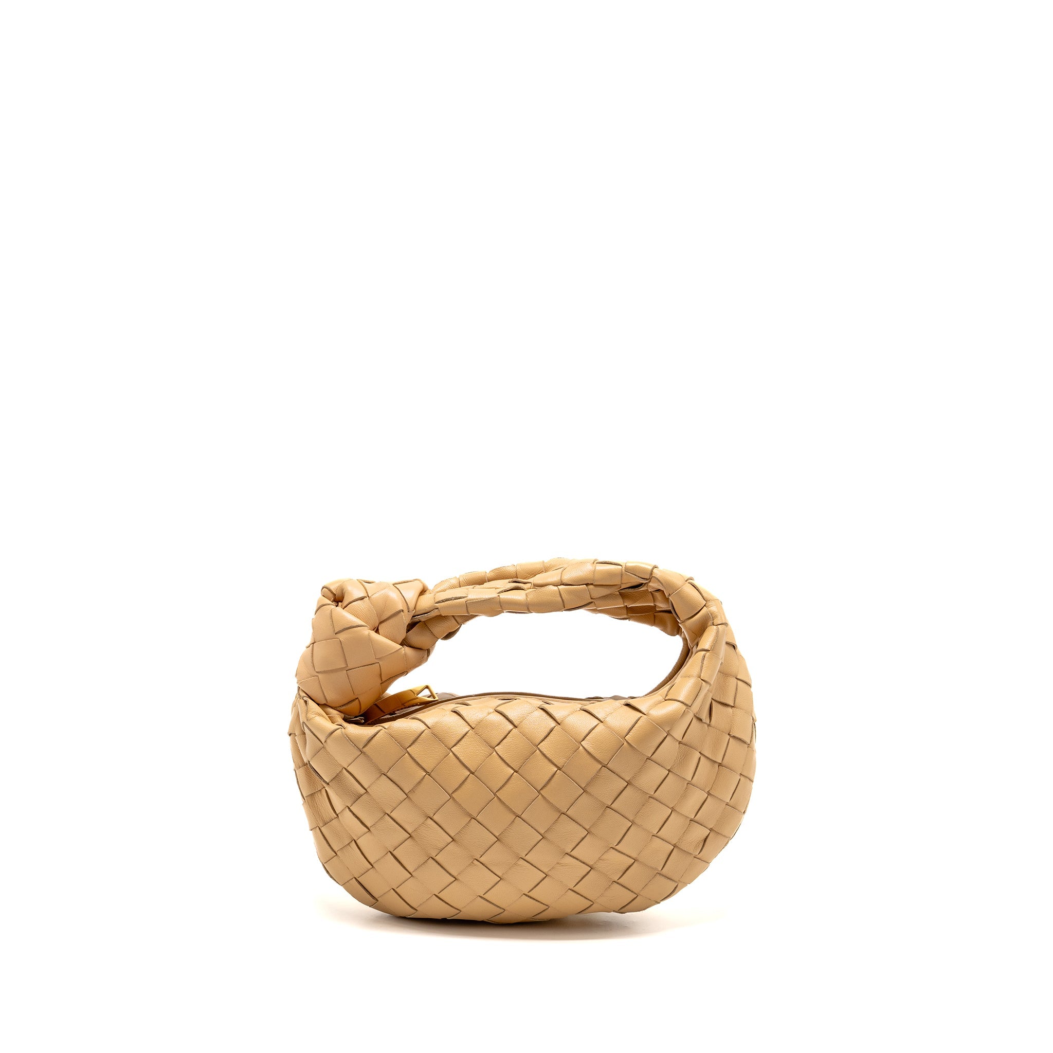 BOTTEGA VENETA MINI JODIE LAMBSKIN BEIGE GHW