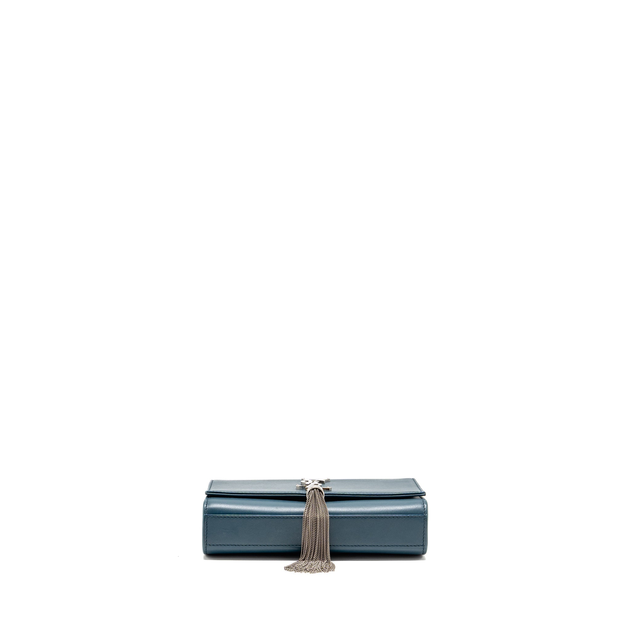 SAINT LAURENT/YSL SMALL KATE BAG WITH TASSEL CAFLSKIN BLUE SHW