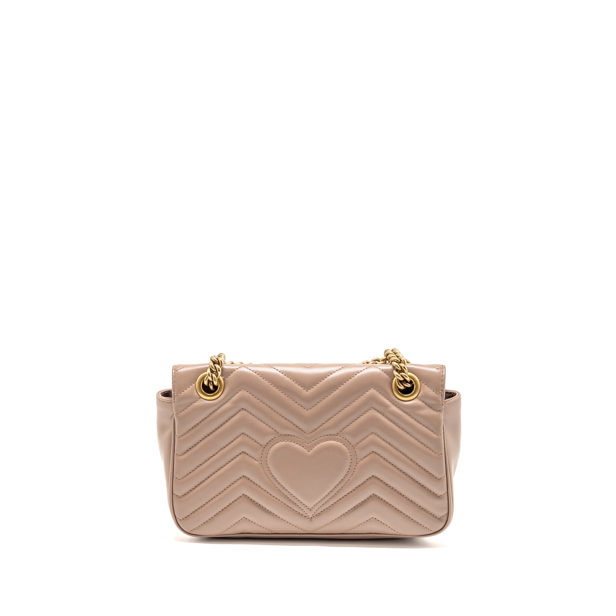 GUCCI MEDIUM GG MARMONT SHOULDER BAG CALFSKIN DARK BEIGE GHW
