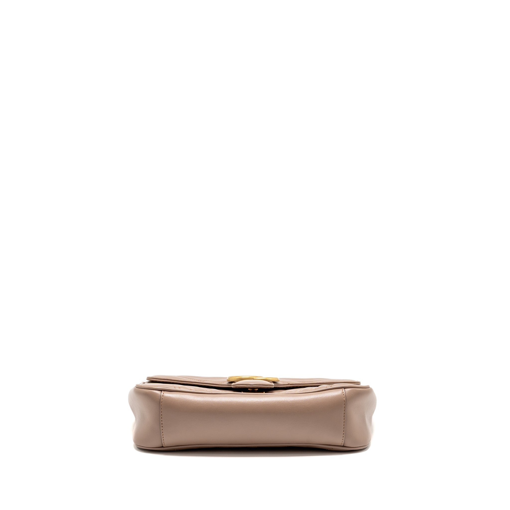 GUCCI MEDIUM GG MARMONT SHOULDER BAG CALFSKIN DARK BEIGE GHW