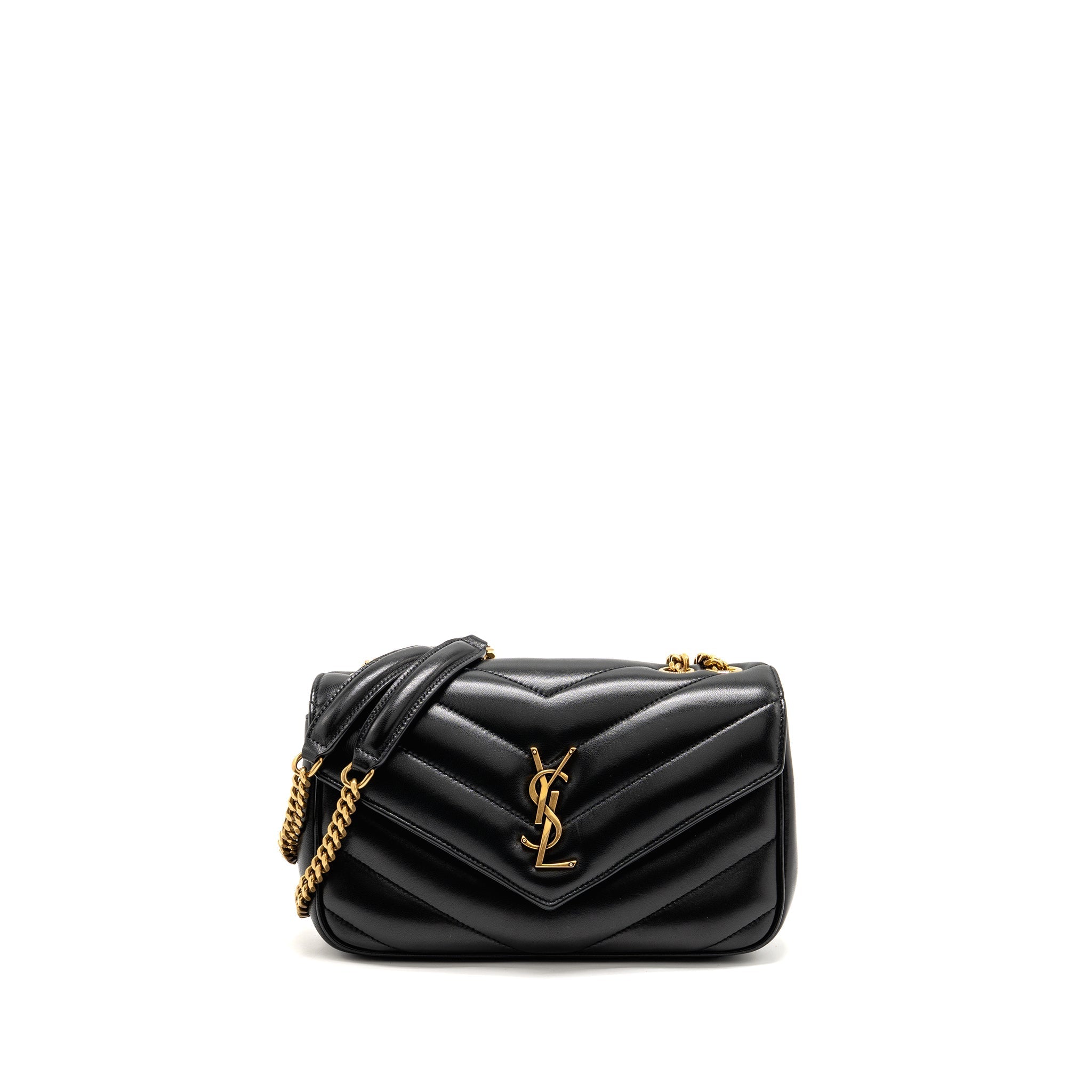 SAINT LAURENT/YSL SMALL LOULOU BAG LAMBSKIN BLACK GHW