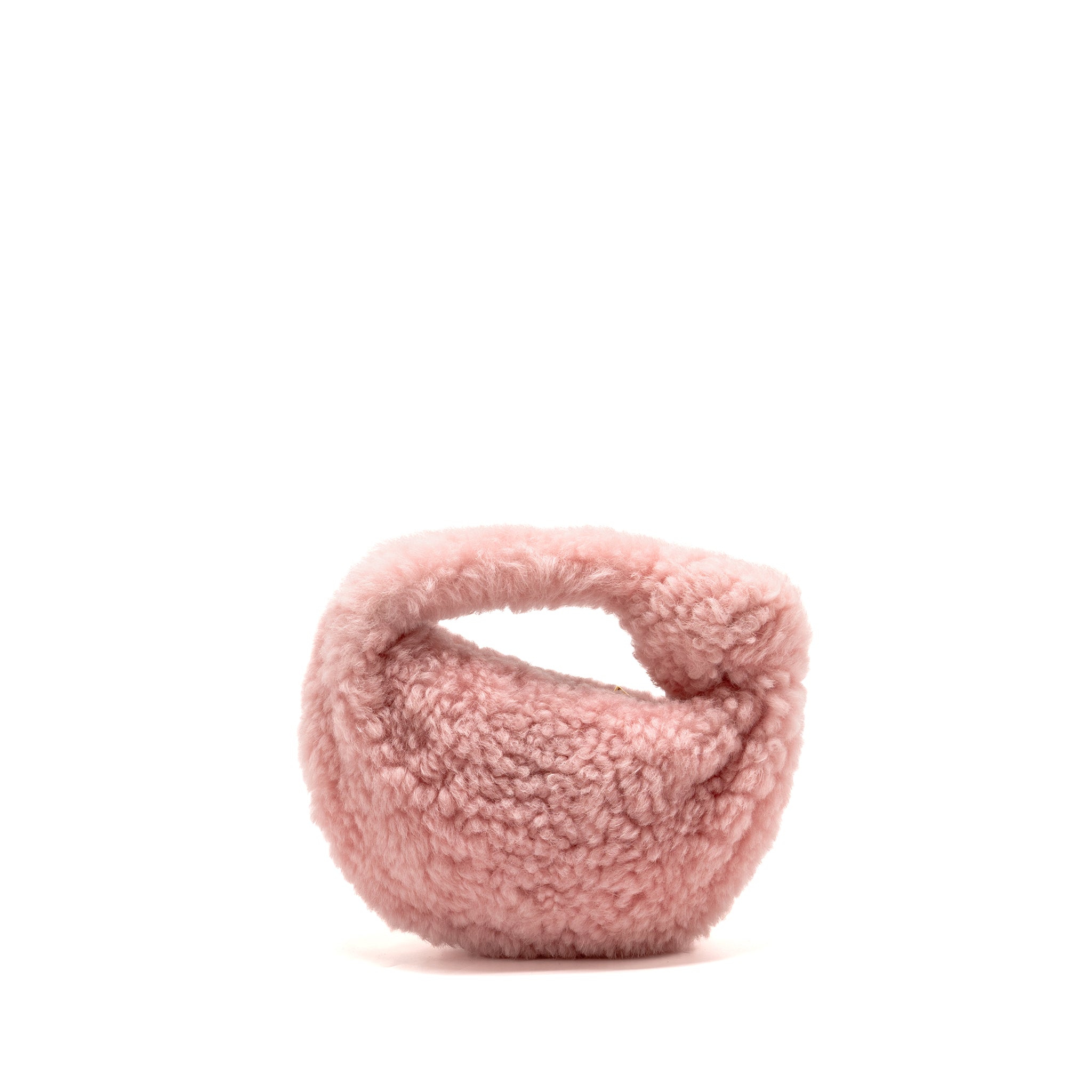 BOTTEGA VENETA MINI JODIE SHEARLING PINK GHW