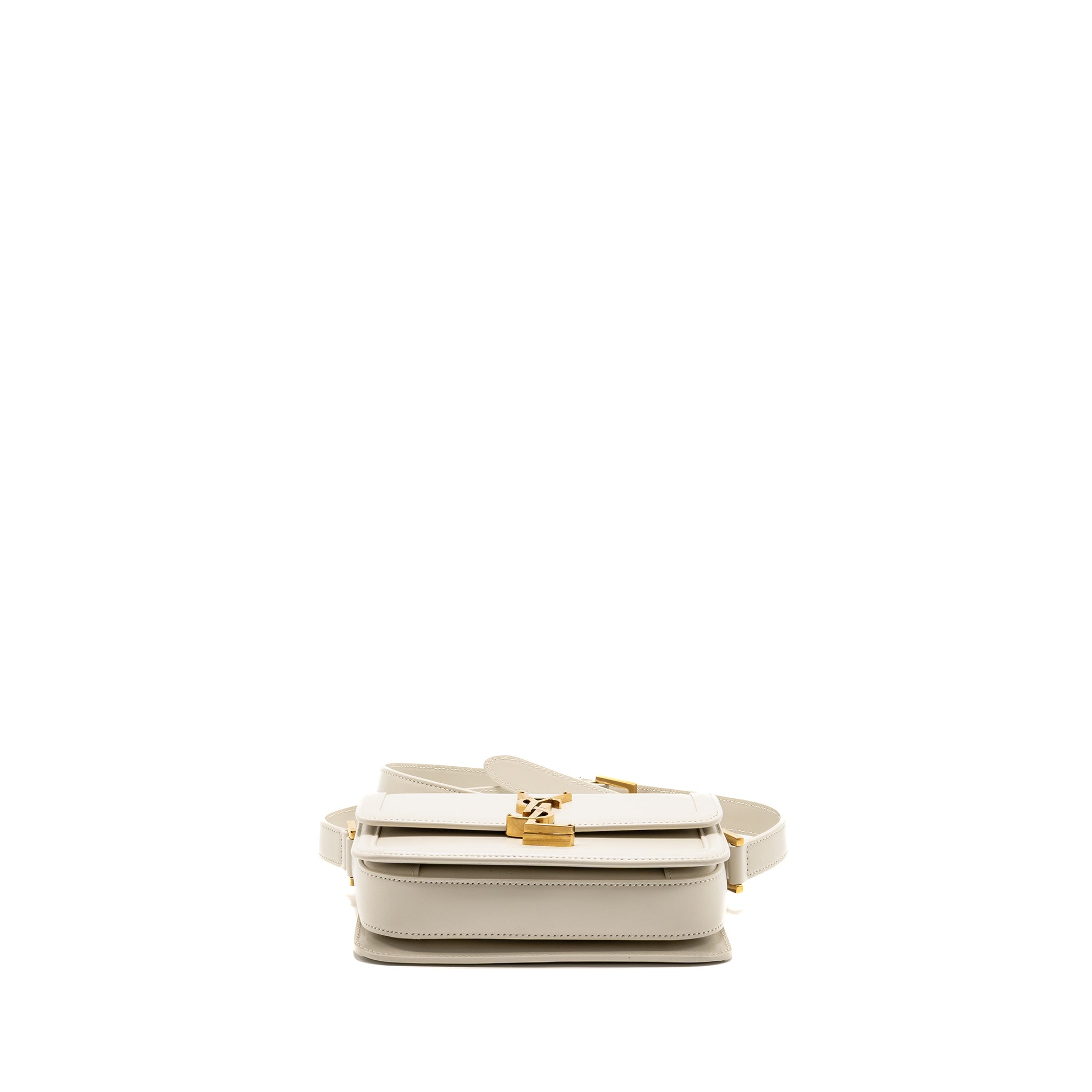SAINT LAURENT SMALL SOLFERINO SATCHEL CROSSBODY BAG CALFSKIN WHITE GHW