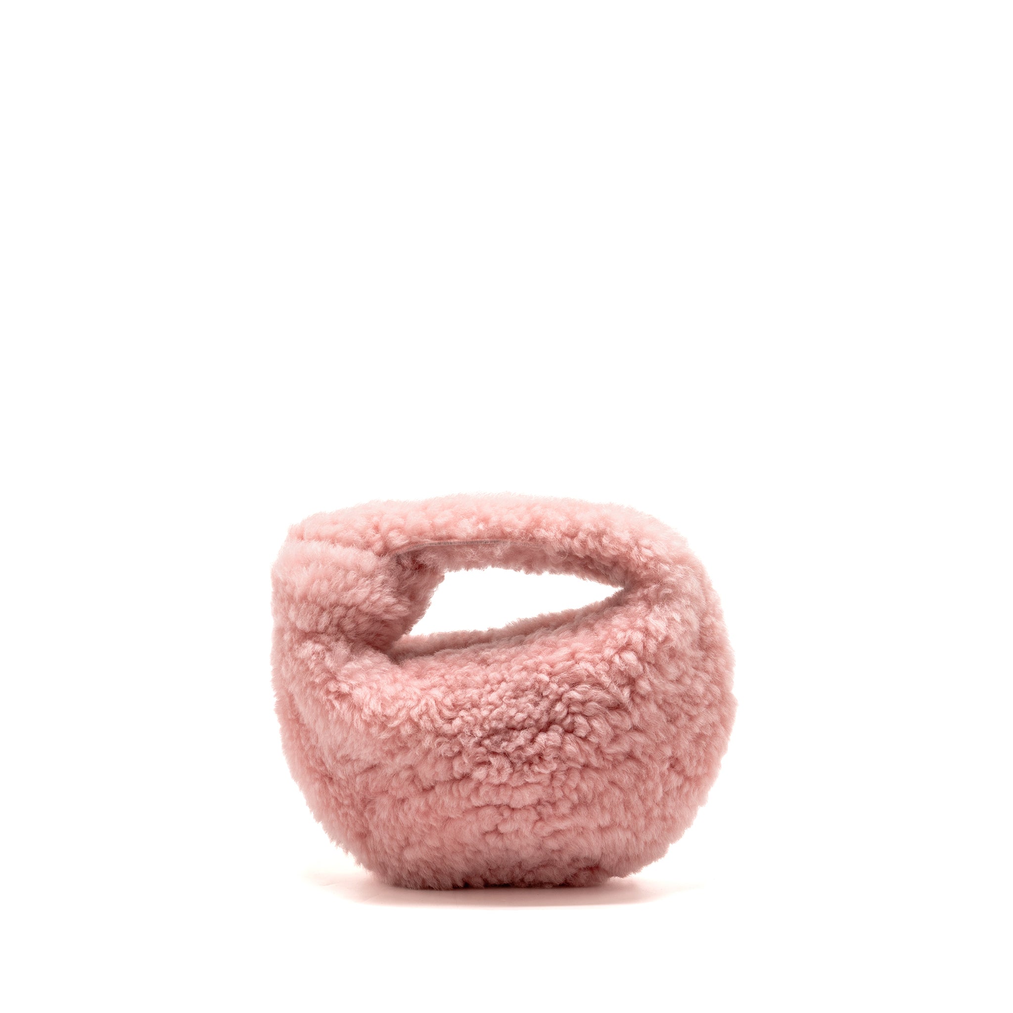 BOTTEGA VENETA MINI JODIE SHEARLING PINK GHW
