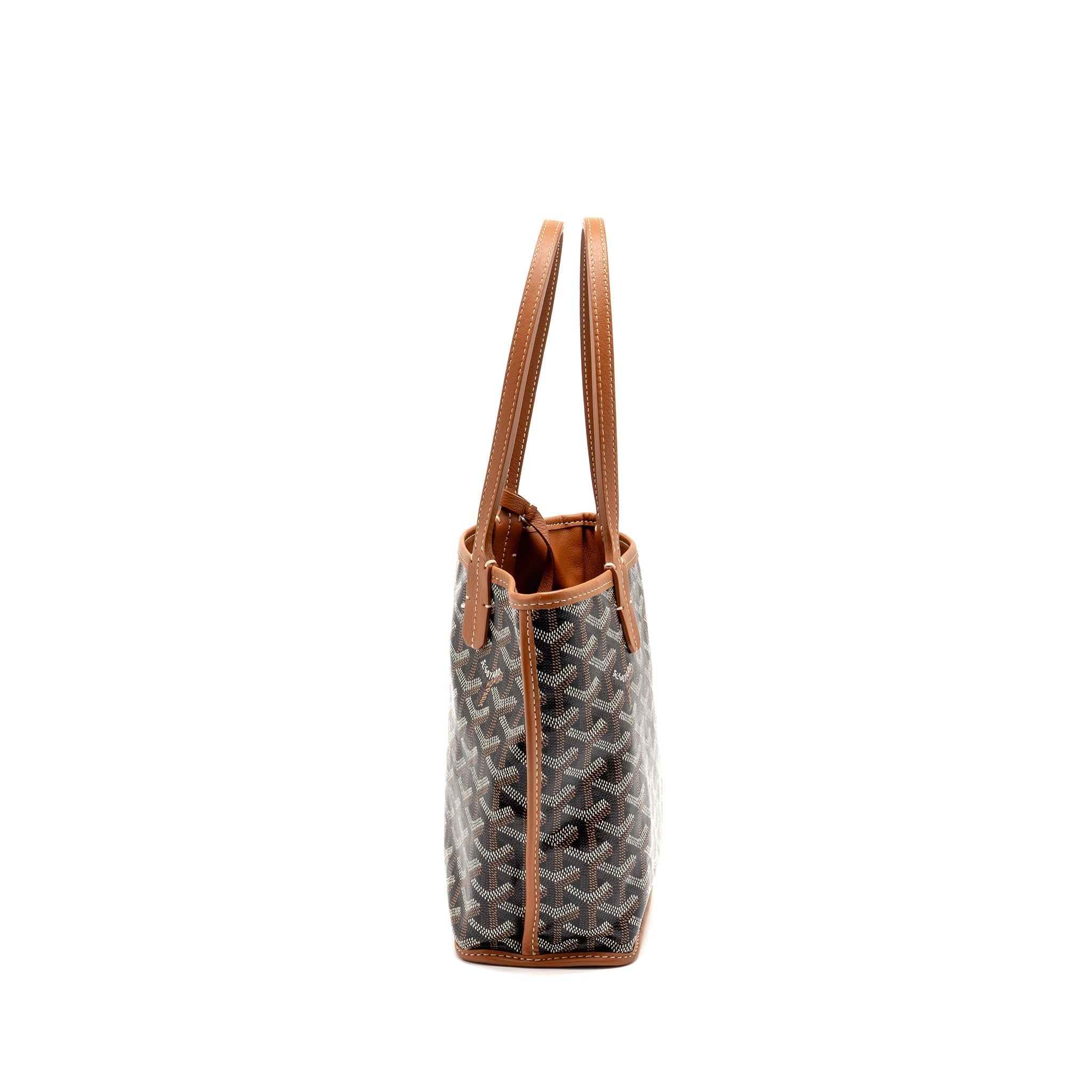 GOYARD MINI ANJOU TOTE BAG GOYARDLINE CANVAS / CALFSKIN TAN SHW