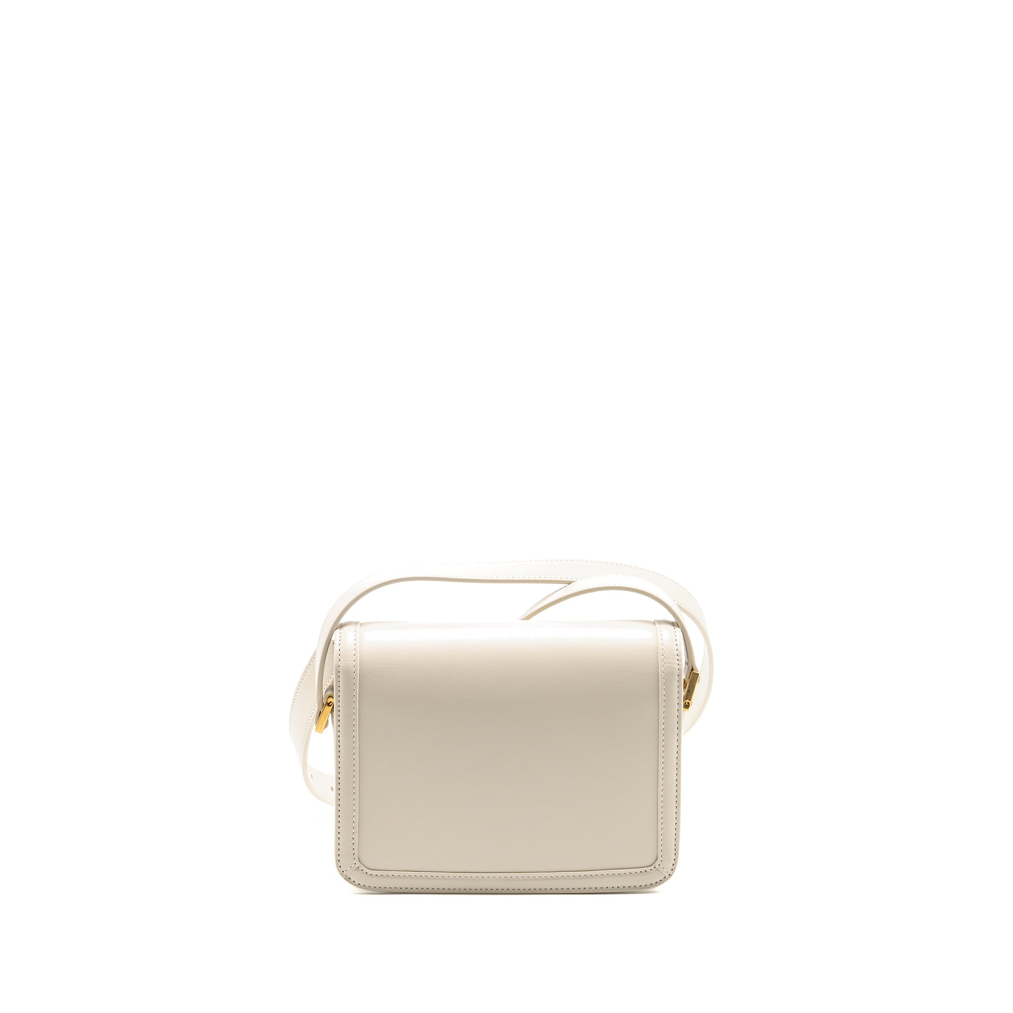 SAINT LAURENT SMALL SOLFERINO SATCHEL CROSSBODY BAG CALFSKIN WHITE GHW