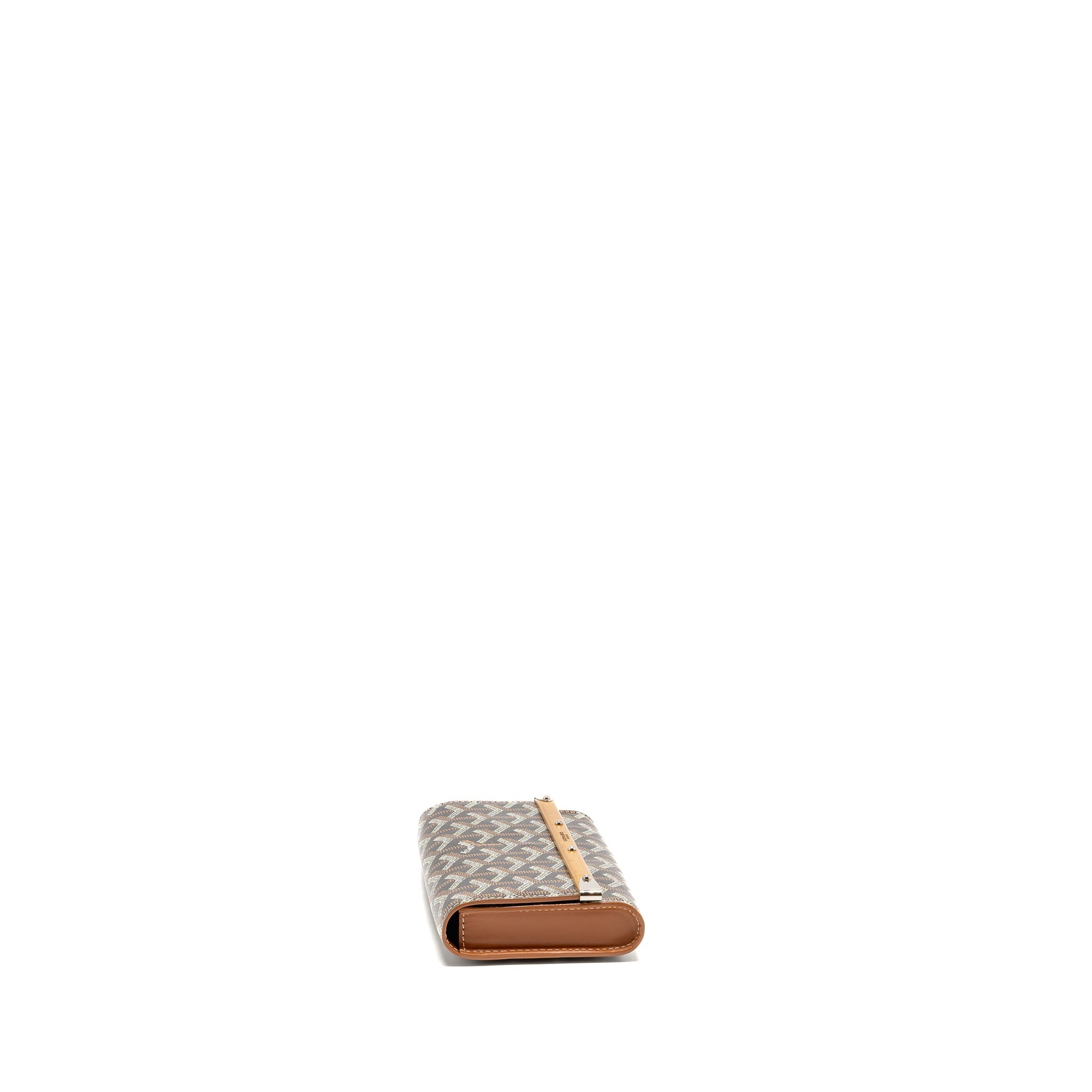 GOYARD MONTE CARLO MINI CASE WITH STRAP GOYARDINE CANVAS/LEATHER BLACK/BROWN SHW