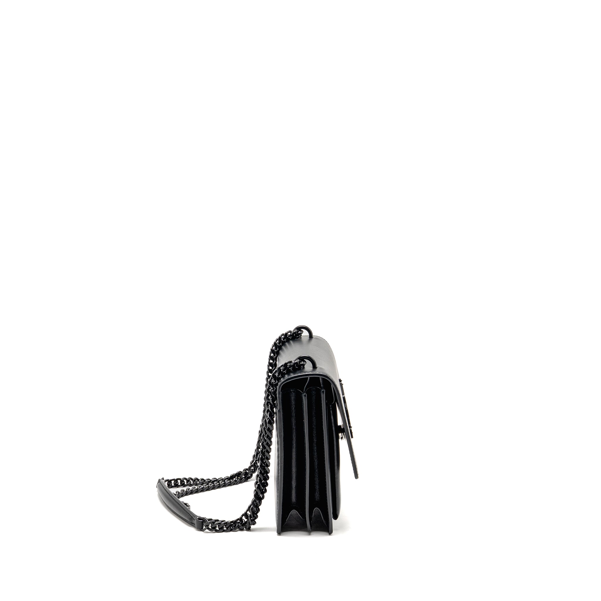 SAINT LAURENT / YSL MEDIUM SUNSET BAG BLACK CALFSKIN BLACK HARDWARE