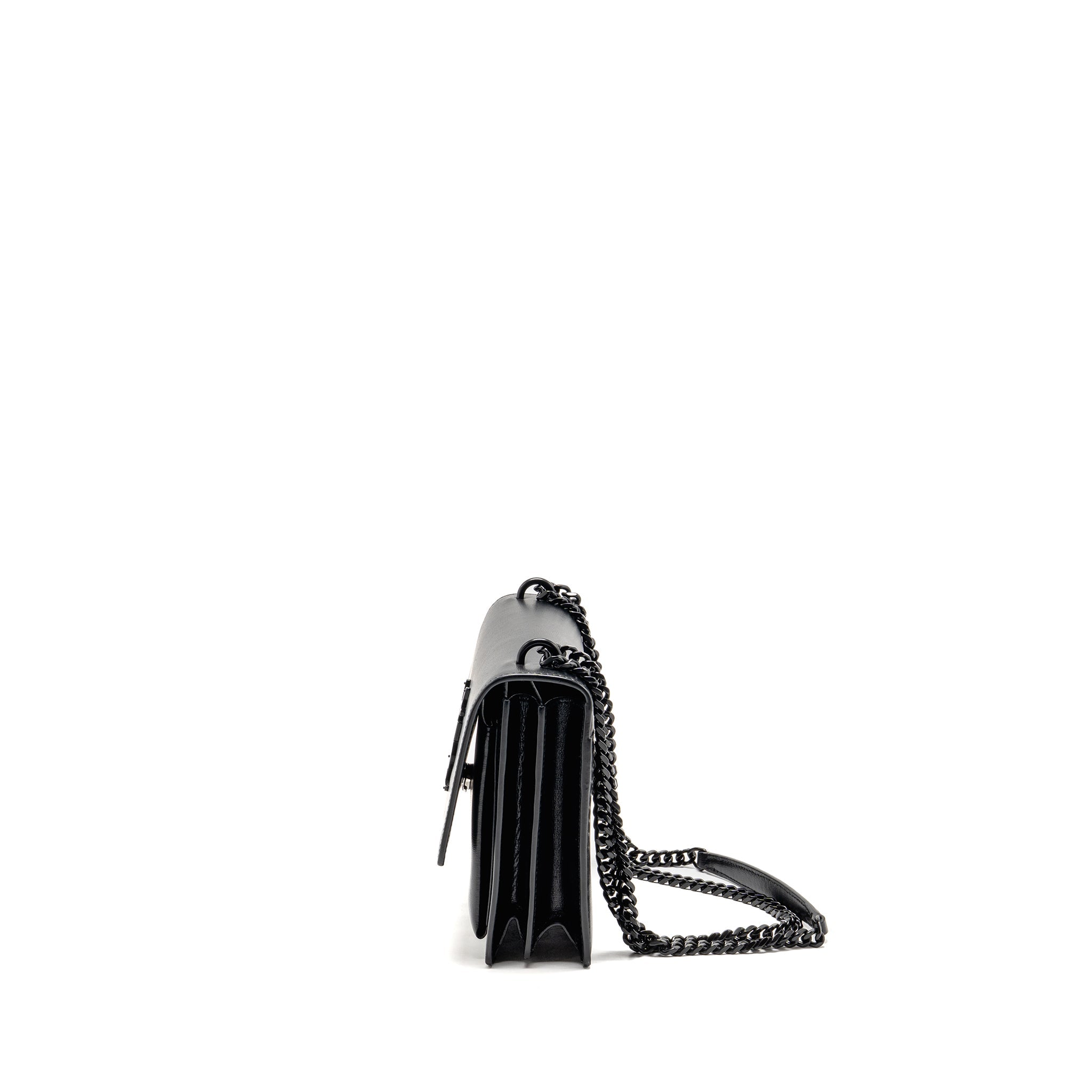 SAINT LAURENT / YSL MEDIUM SUNSET BAG BLACK CALFSKIN BLACK HARDWARE