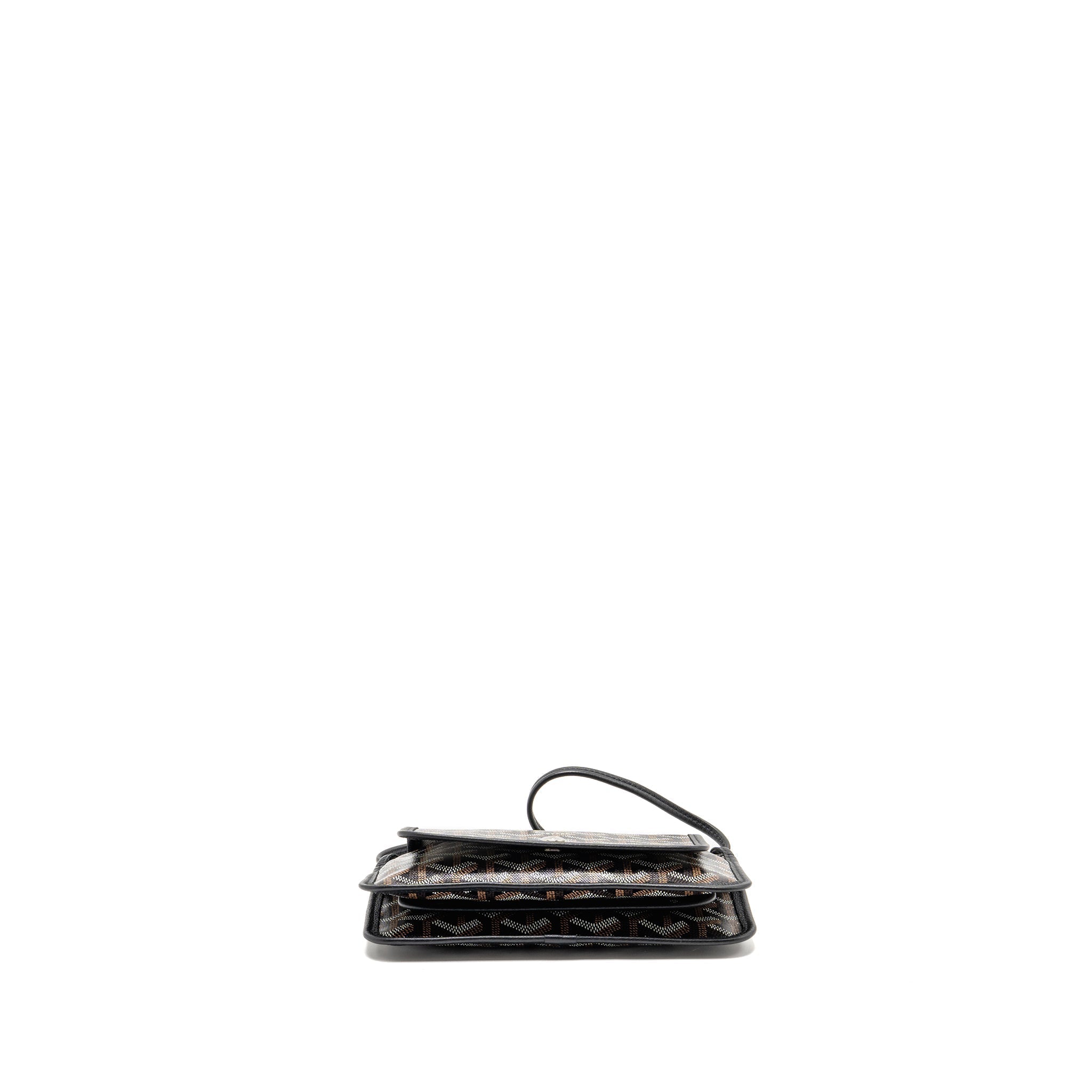 GOYARD PLUMET POCKET POCHETTE GOYARDINE CANVAS/LEATHER BLACK SHW