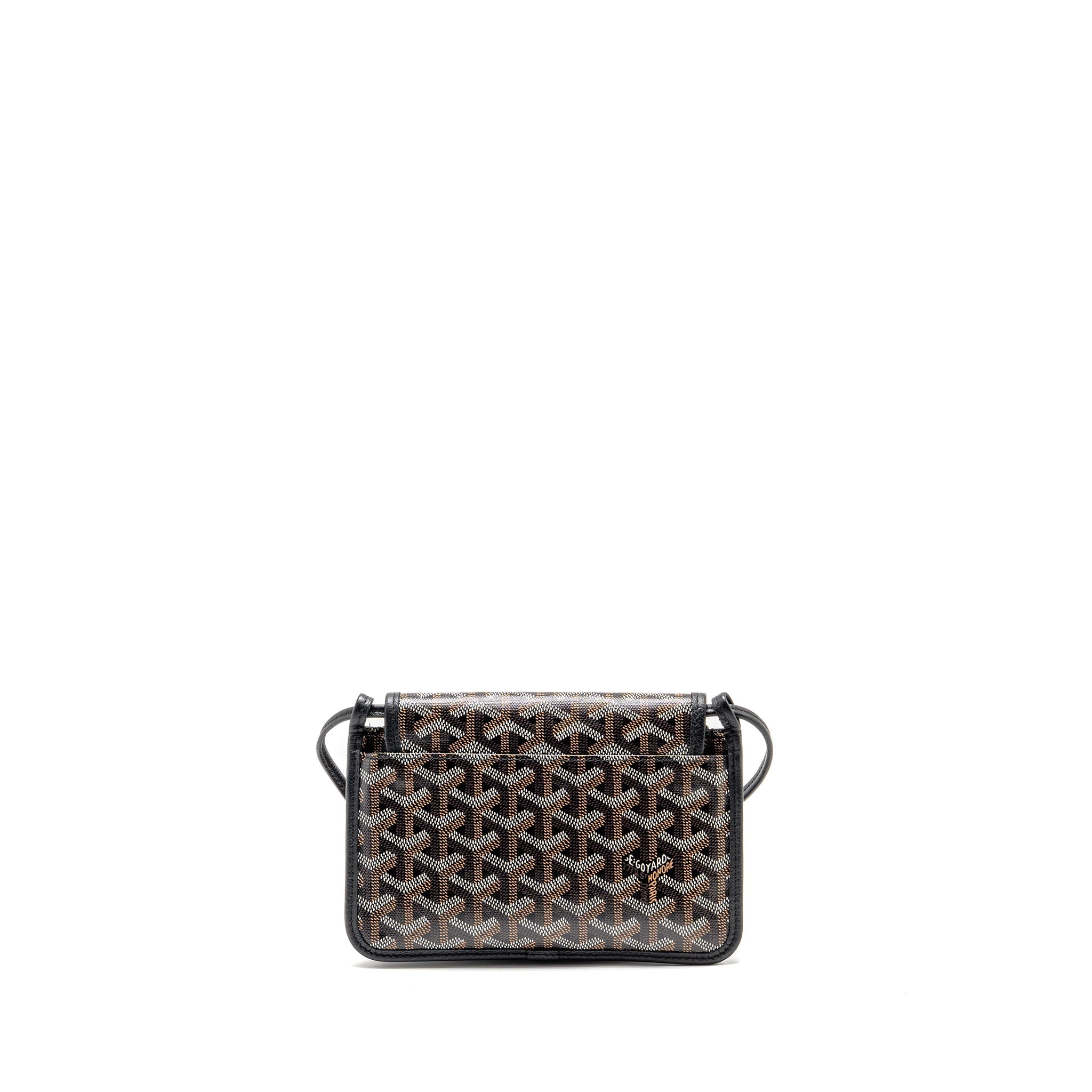 GOYARD PLUMET POCKET POCHETTE GOYARDINE CANVAS/LEATHER BLACK SHW