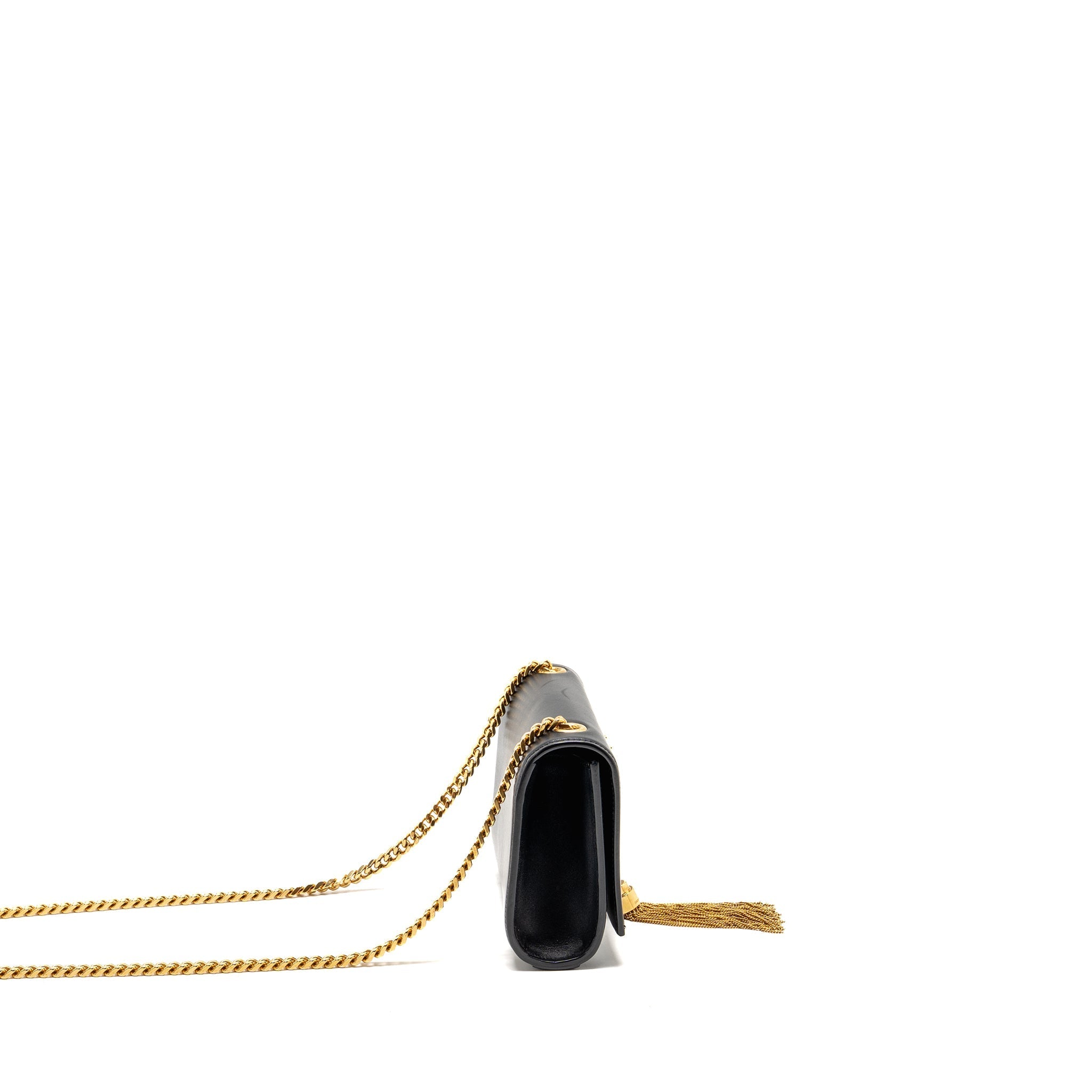 SAINT LAURENT/YSL MINI KATE TASSEL BAG CALFSKIN BLACK GHW