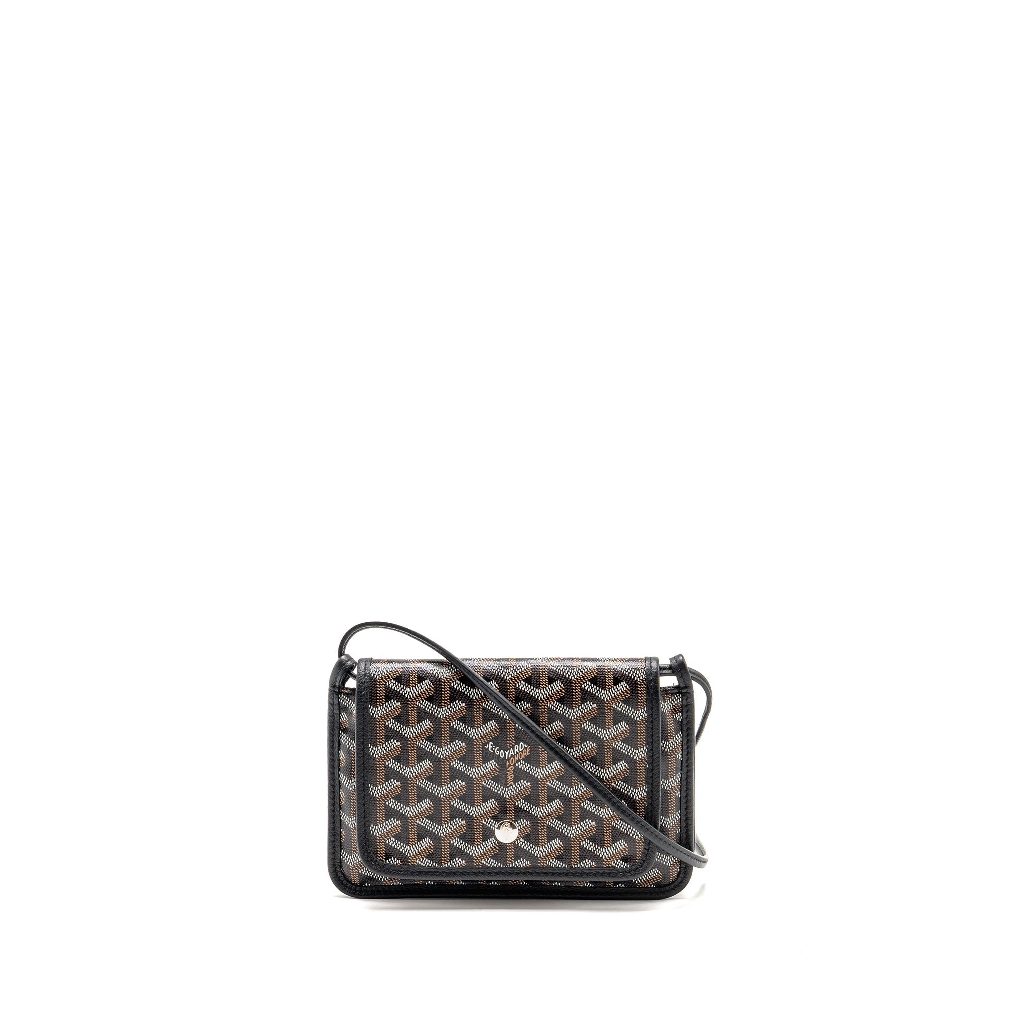 GOYARD PLUMET POCKET POCHETTE GOYARDINE CANVAS/LEATHER BLACK SHW