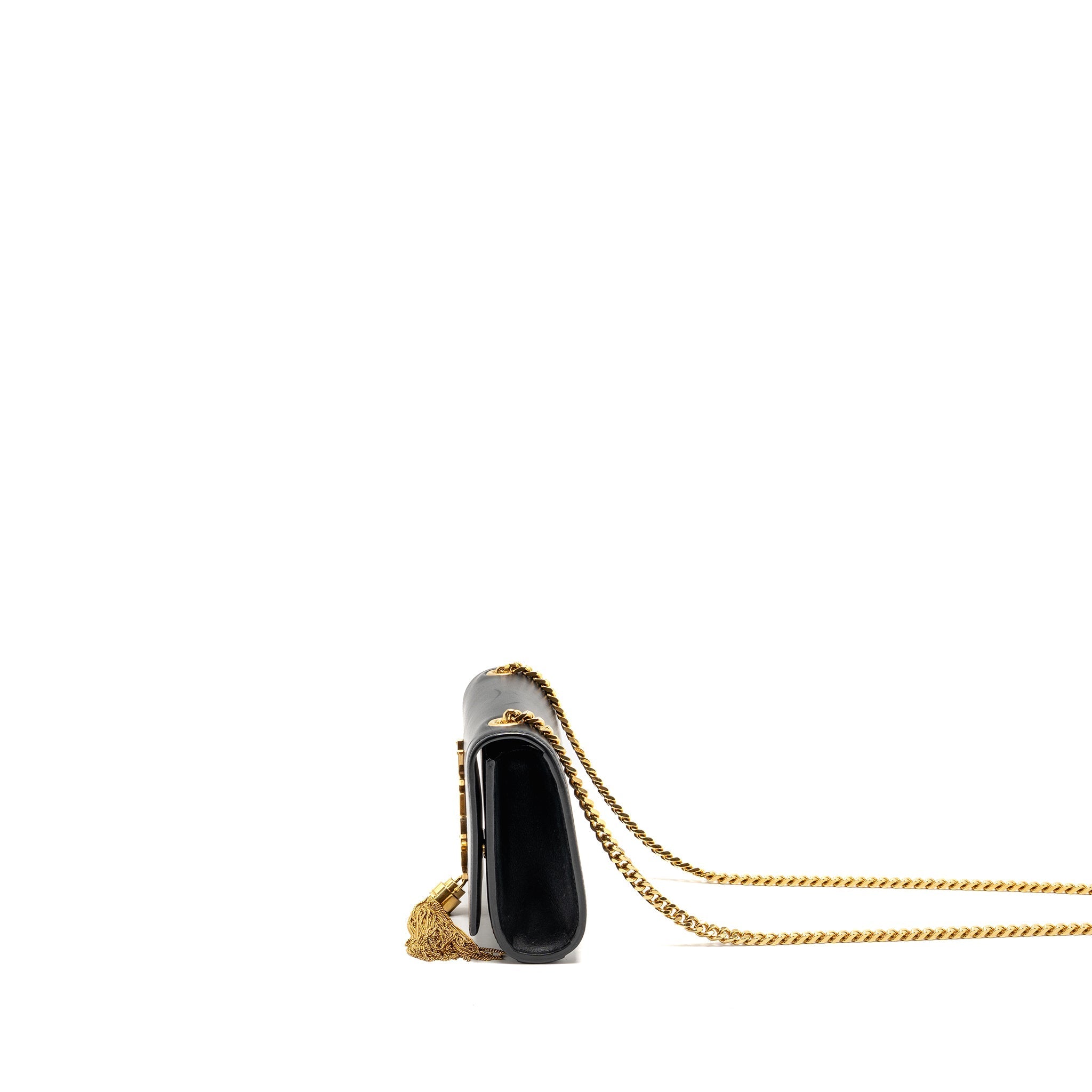 SAINT LAURENT/YSL MINI KATE TASSEL BAG CALFSKIN BLACK GHW