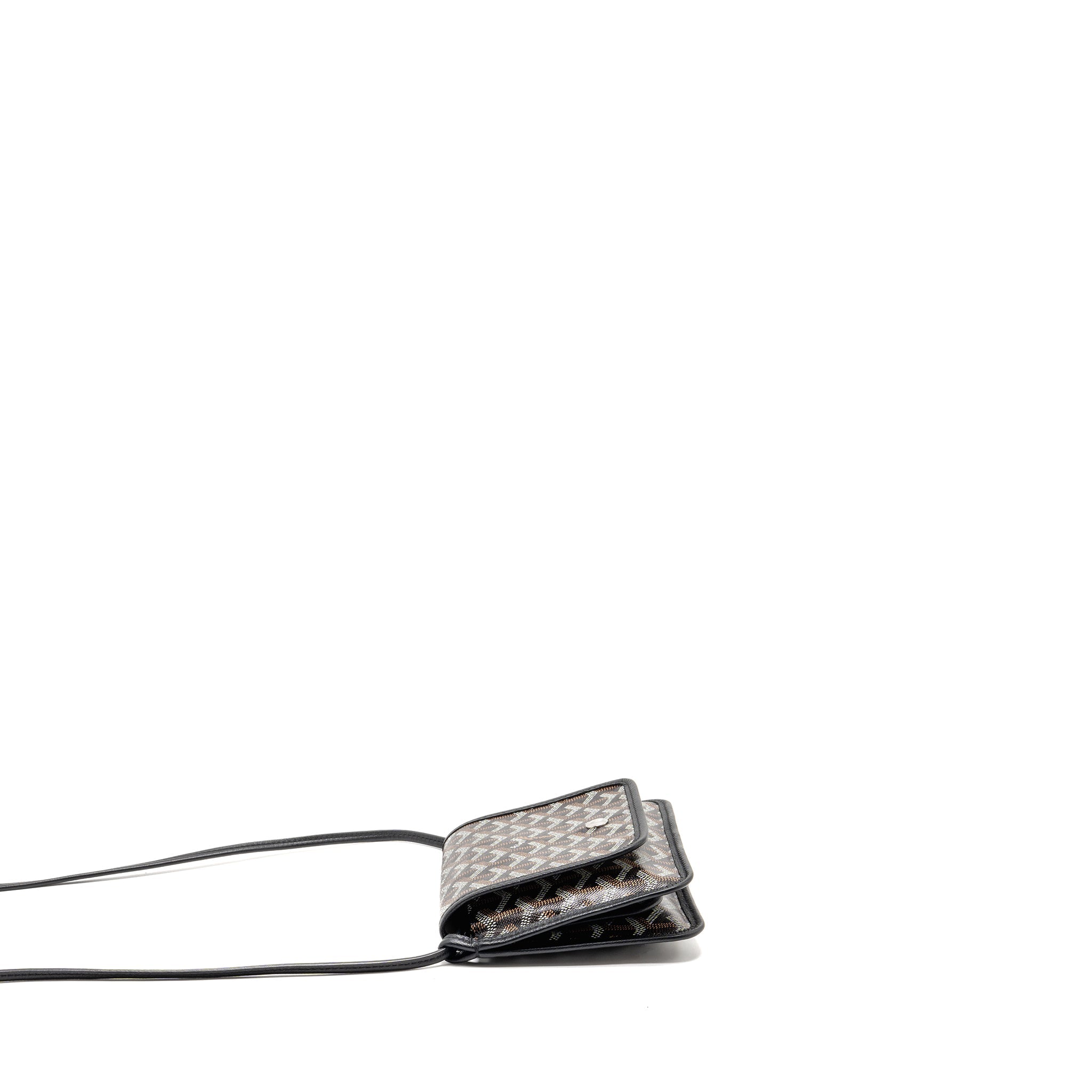 GOYARD PLUMET POCKET POCHETTE GOYARDINE CANVAS/LEATHER BLACK SHW