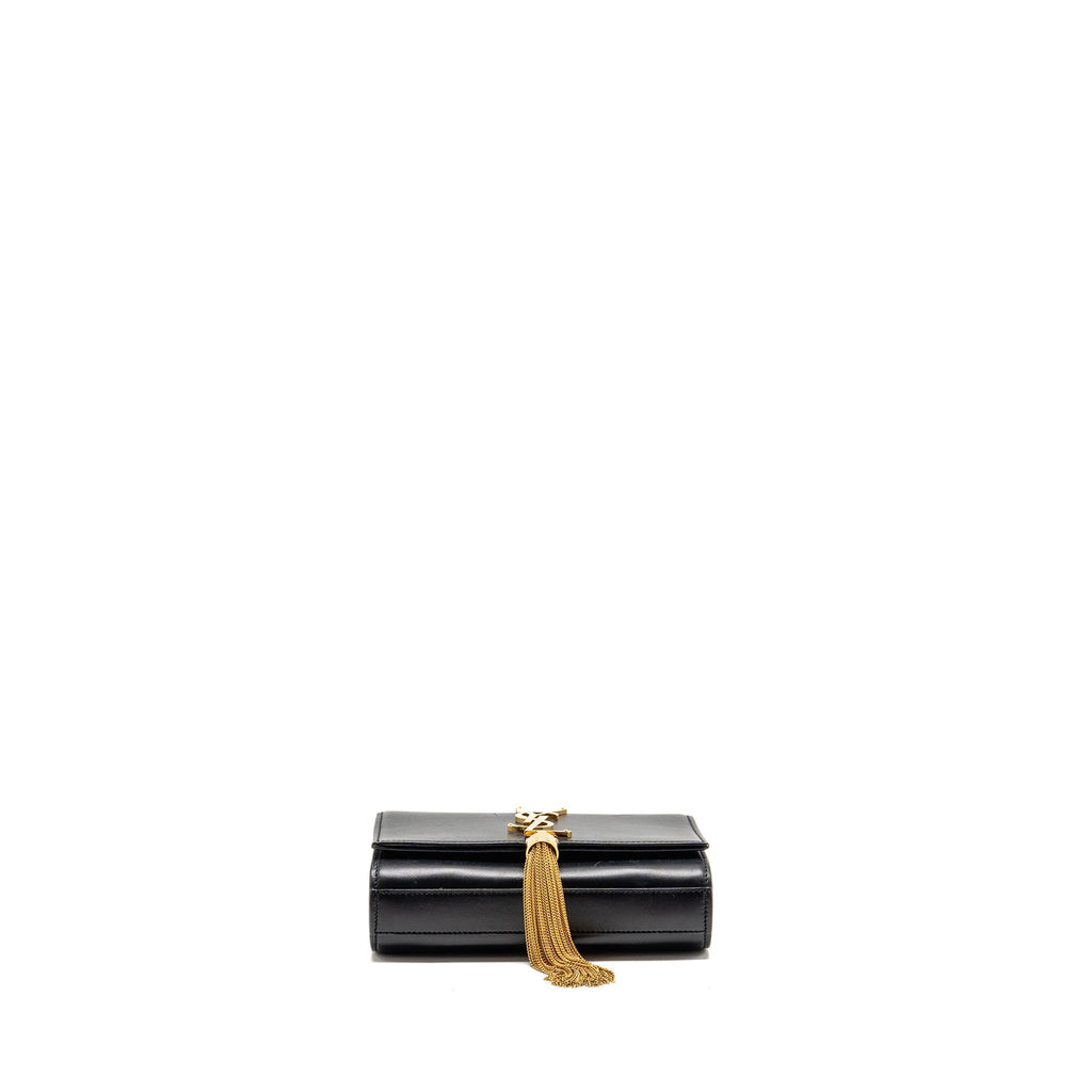 SAINT LAURENT/YSL MINI KATE TASSEL BAG CALFSKIN BLACK GHW