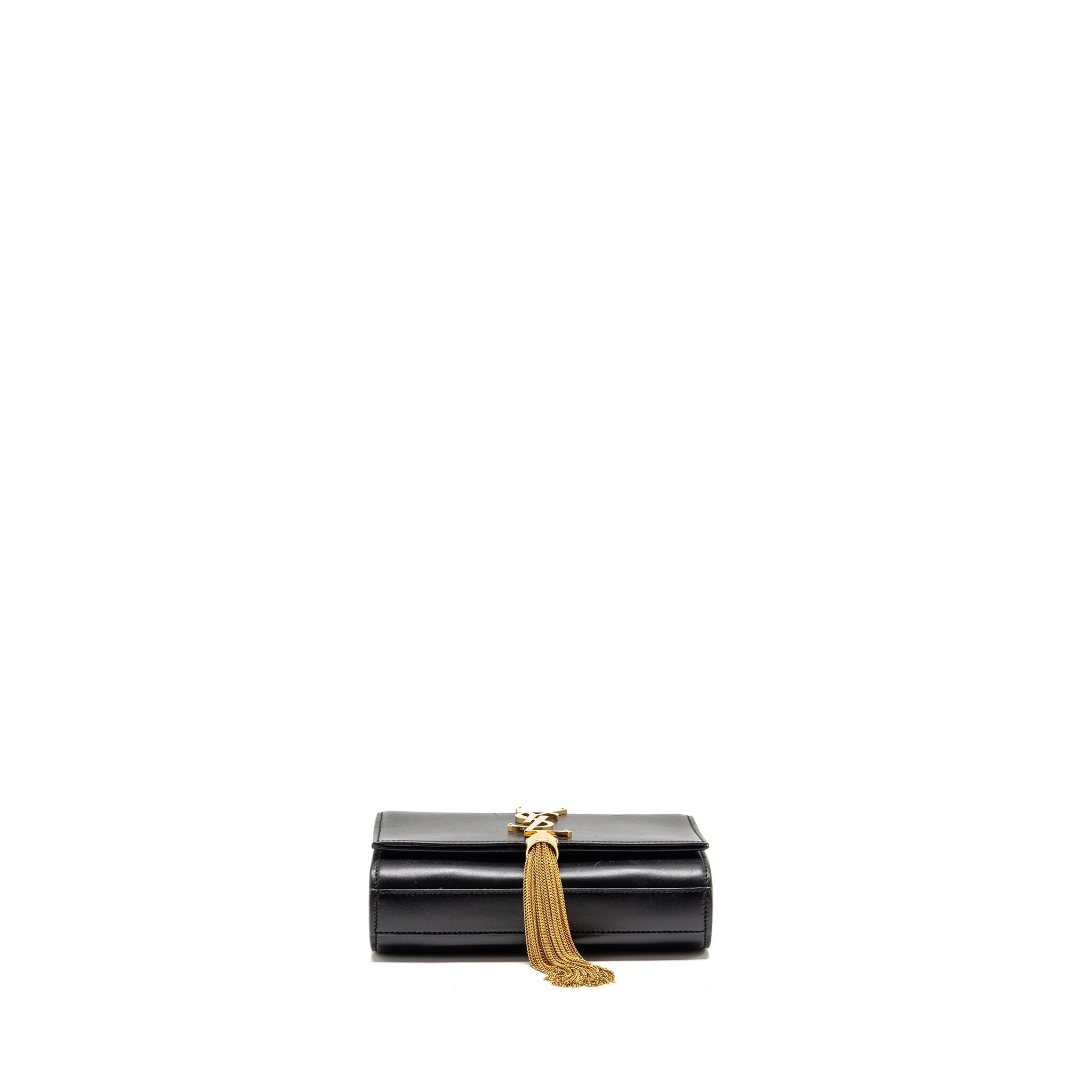 SAINT LAURENT/YSL MINI KATE TASSEL BAG CALFSKIN BLACK GHW