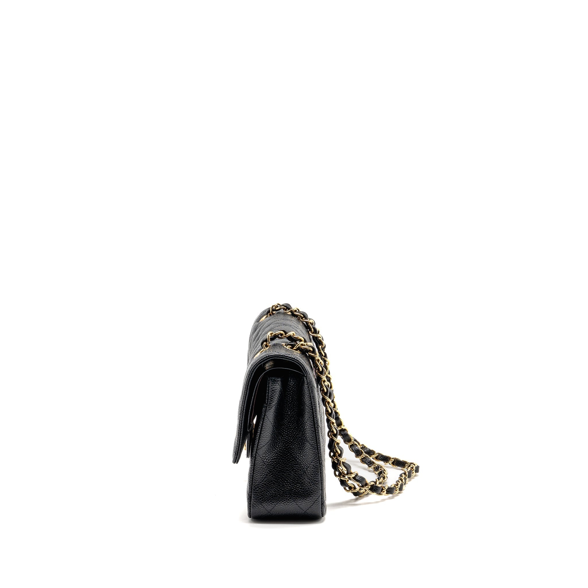CHANEL MEDIUM CLASSIC DOUBLE FLAP BAG CAVIAR BLACK GHW
