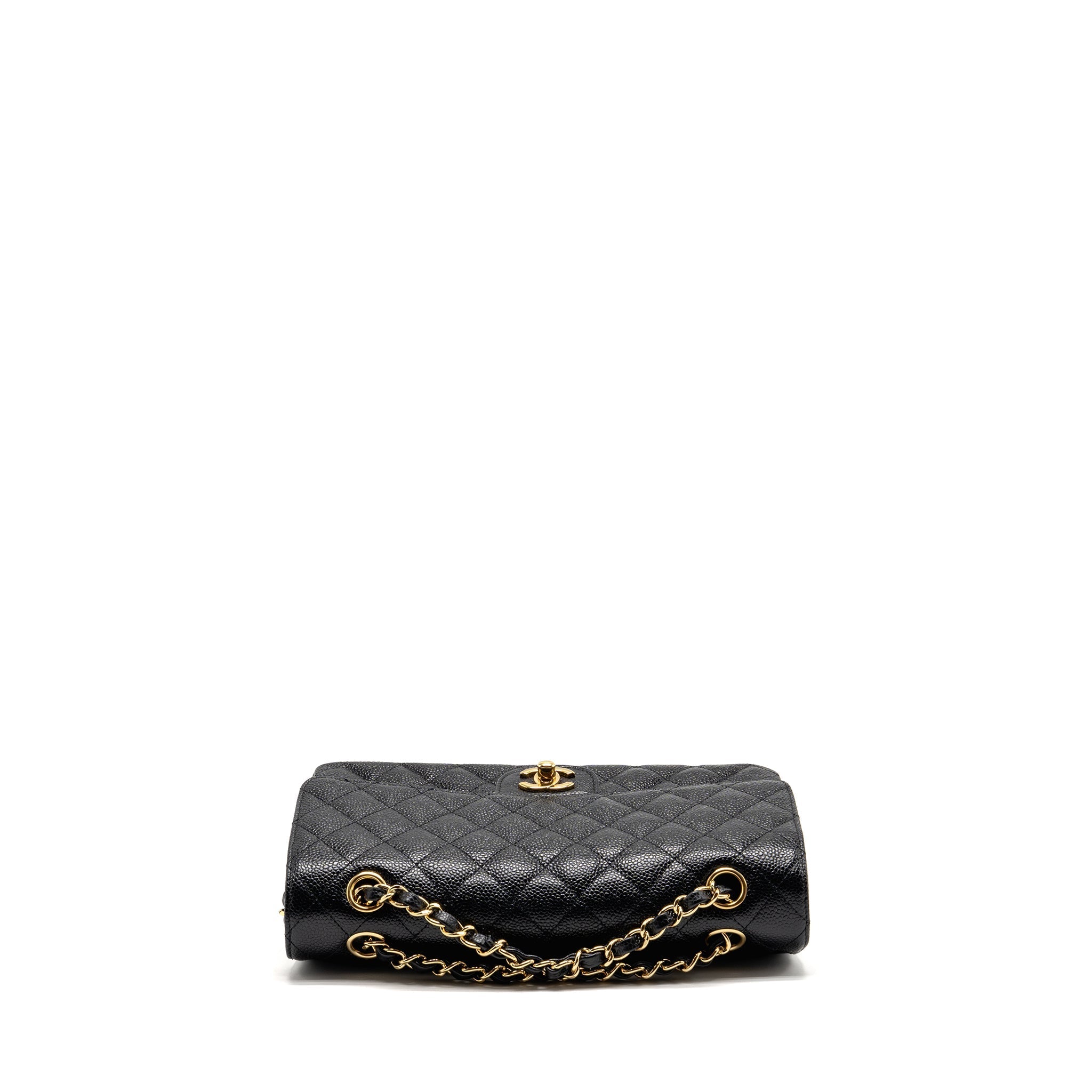 CHANEL MEDIUM CLASSIC DOUBLE FLAP BAG CAVIAR BLACK GHW