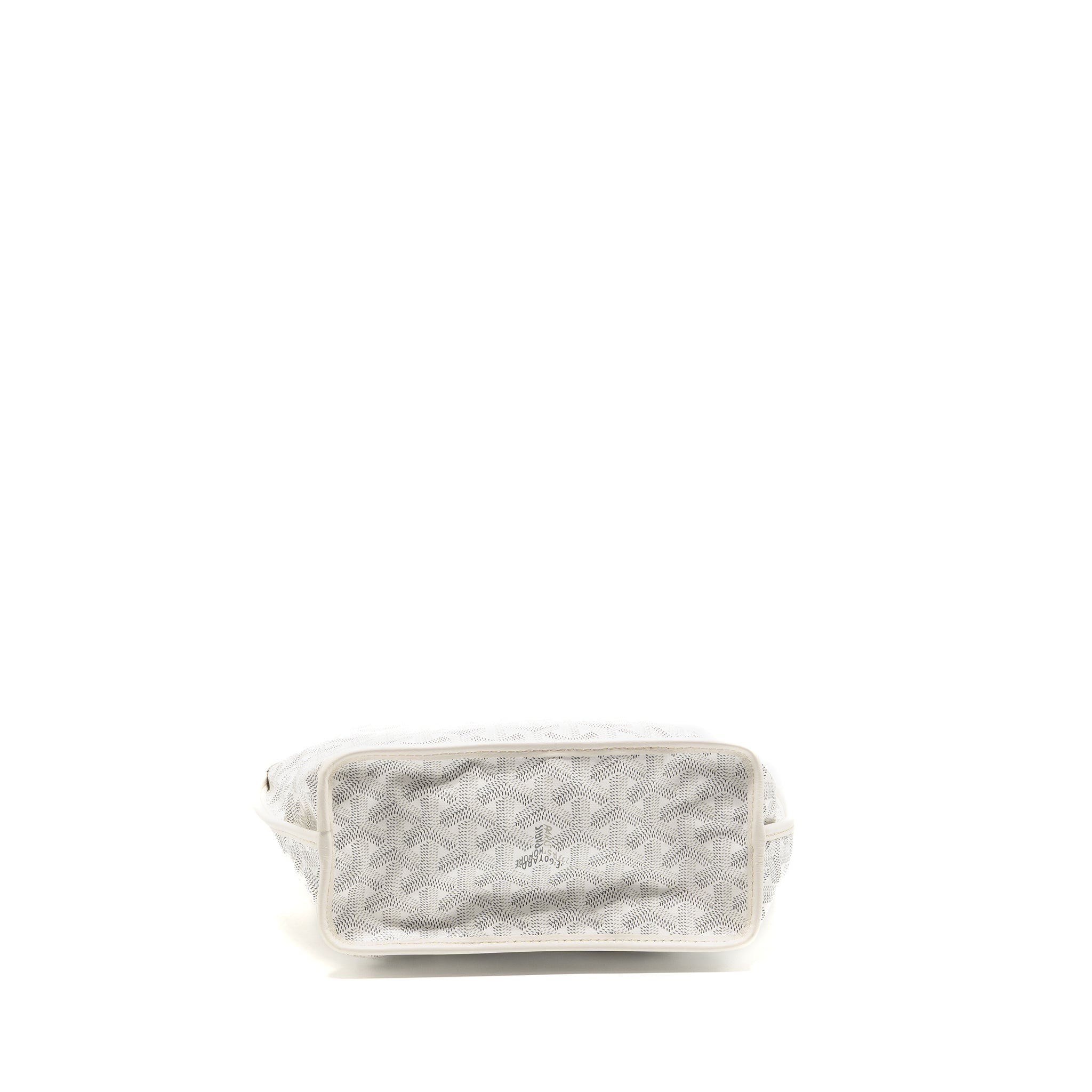 GOYARD ANJOU MINI BAG GOYARDINE CANVAS/CHEVROCHES CALFSKIN WHITE SHW