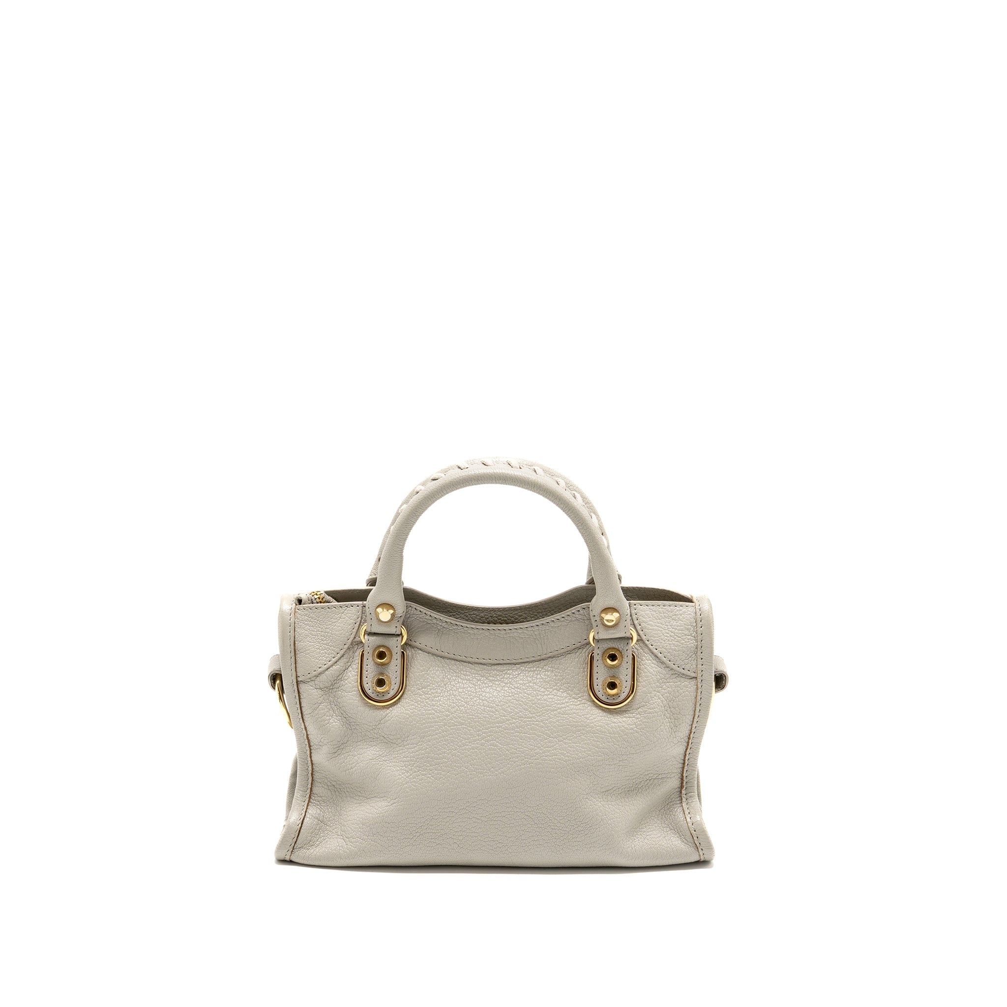BALENCIAGA MINI CITY BAG CALFSKIN LIGHT GREY GHW
