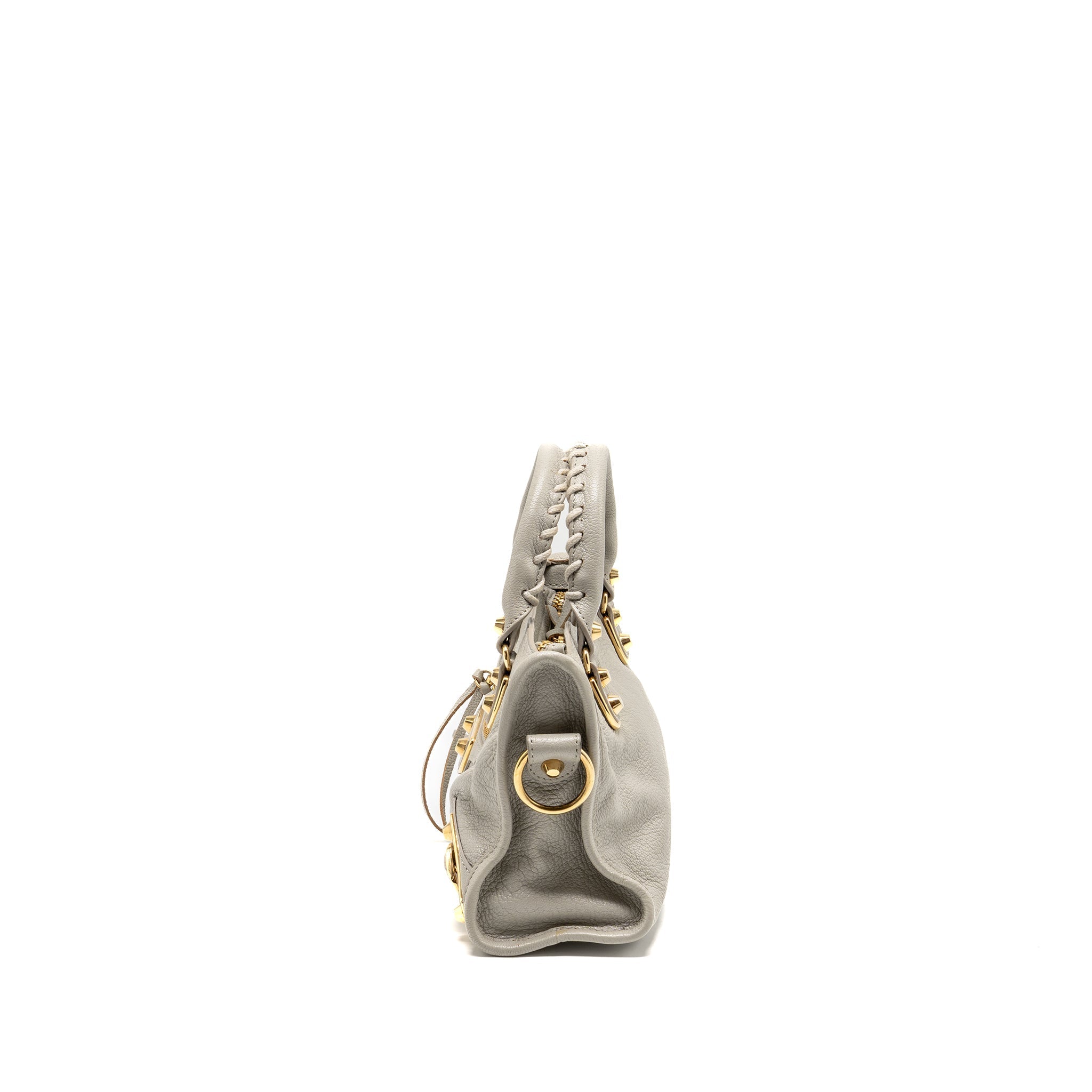 BALENCIAGA MINI CITY BAG CALFSKIN LIGHT GREY GHW