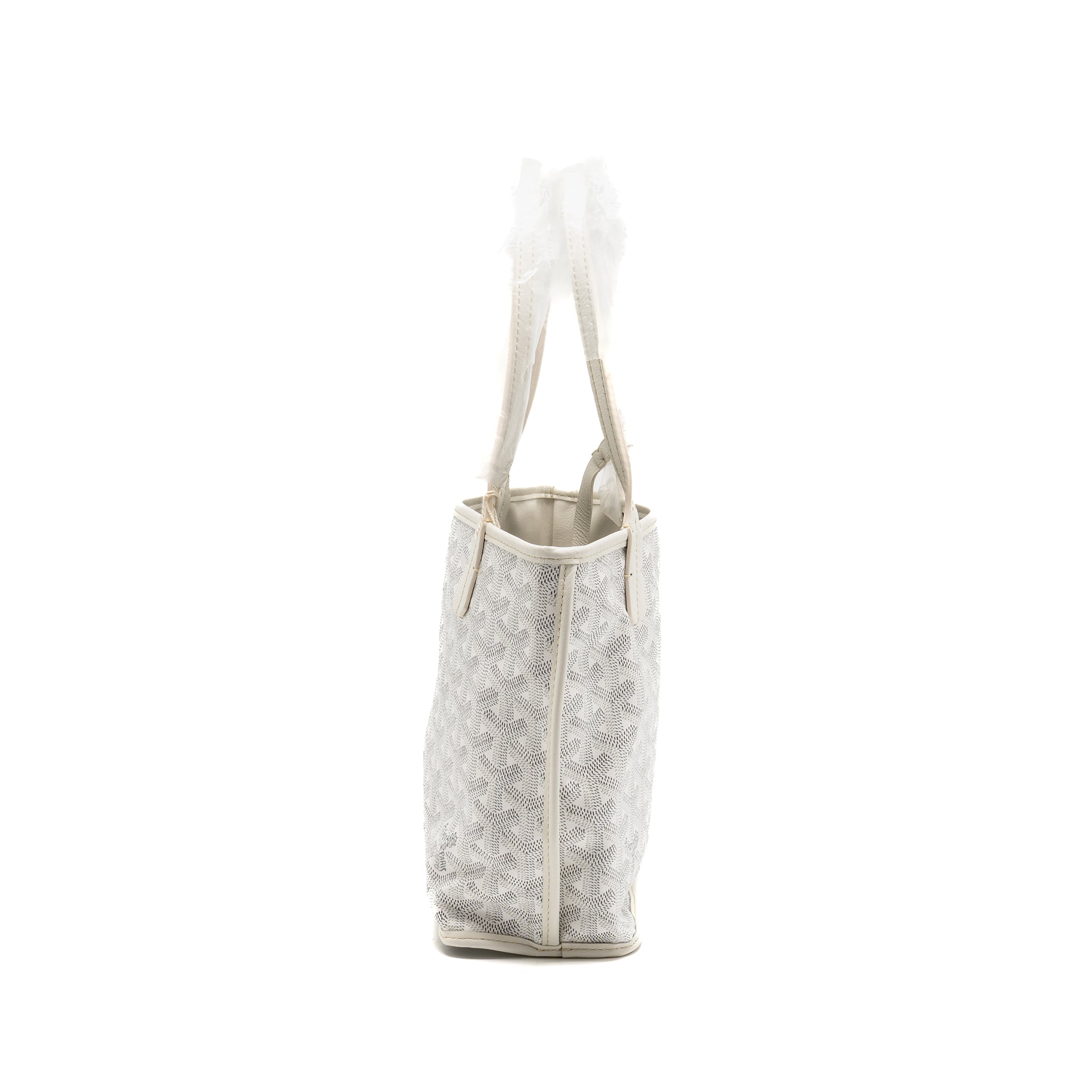 GOYARD ANJOU MINI BAG GOYARDINE CANVAS/CHEVROCHES CALFSKIN WHITE SHW
