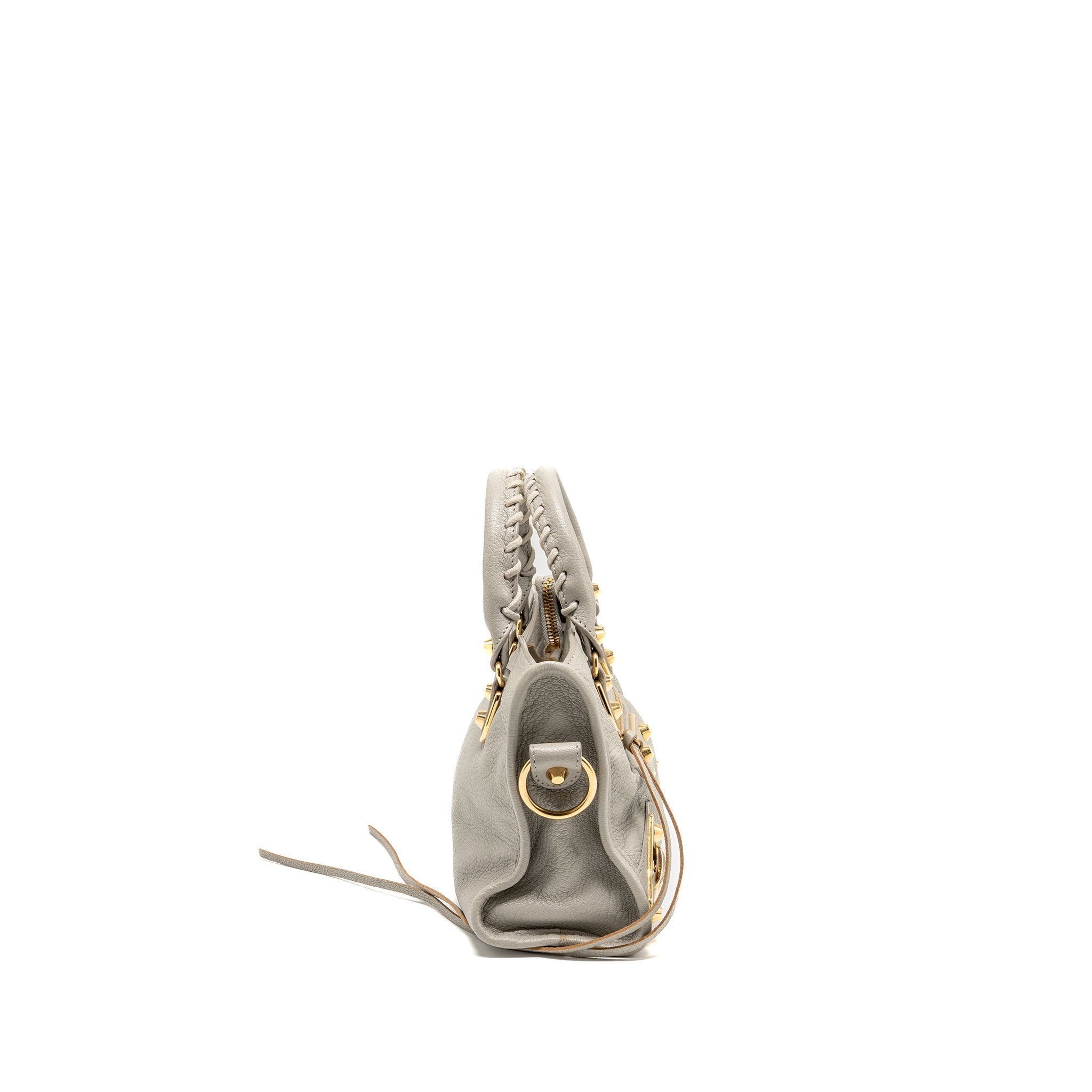 BALENCIAGA MINI CITY BAG CALFSKIN LIGHT GREY GHW
