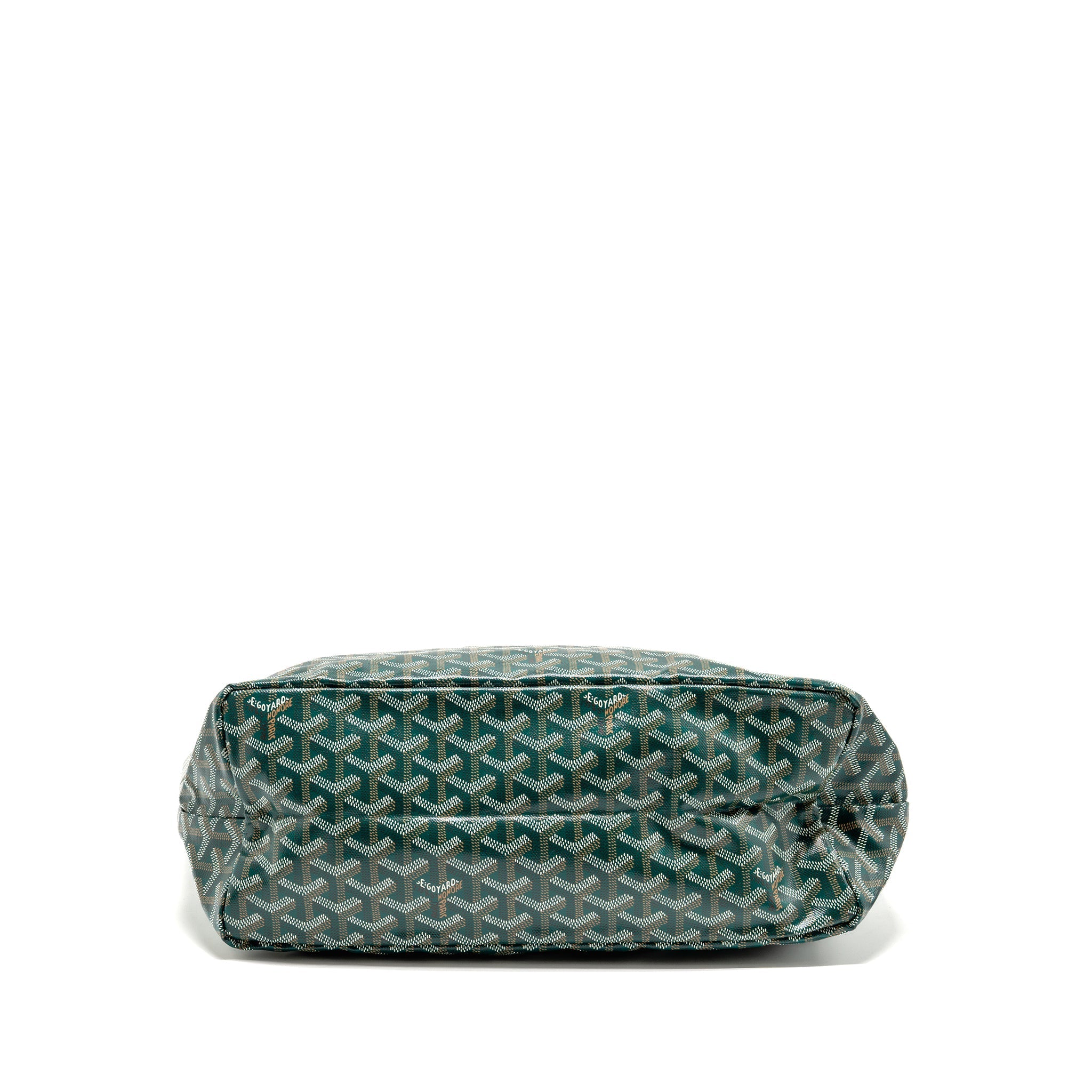GOYARD SAINT LOUIS PM BAG GOYARDINE CANVAS/CHEVROCHES CALFSKIN GREEN SHW