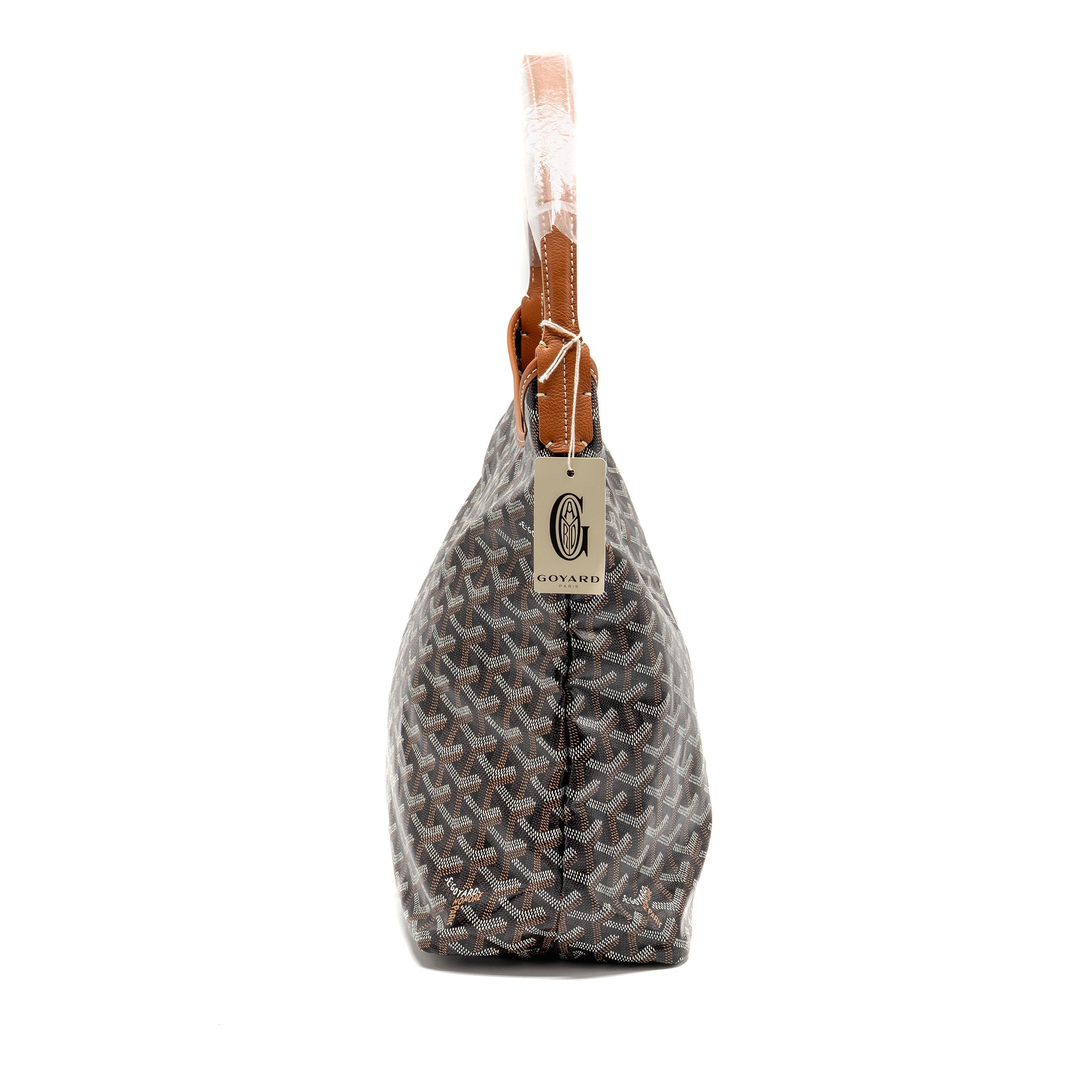 GOYARD BOHEME HOBO BAG GOYARDINE CANVAS/CALFSKIN BROWN SHW