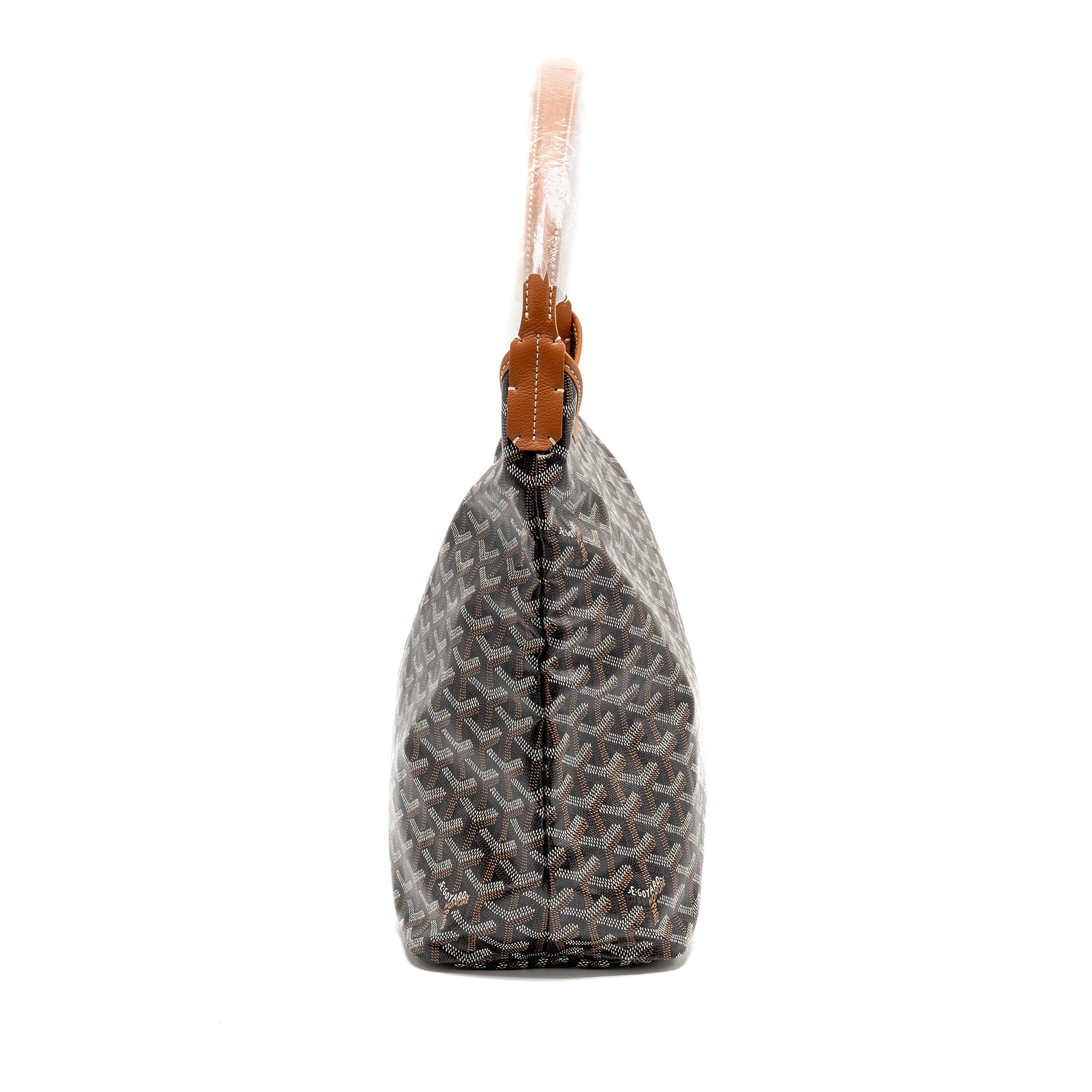 GOYARD BOHEME HOBO BAG GOYARDINE CANVAS/CALFSKIN BROWN SHW