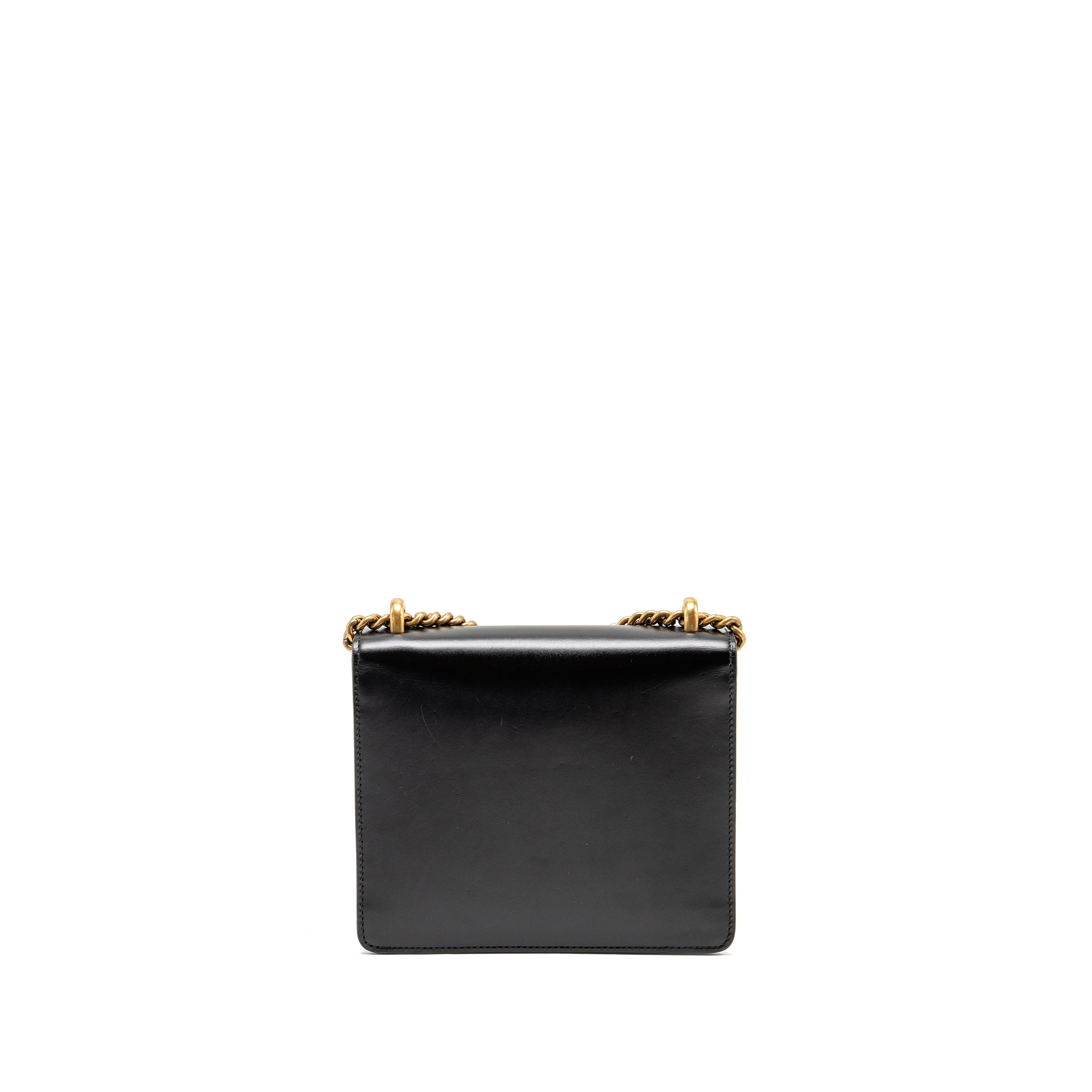 GUCCI GG MARMONT SQUARE PURSE BAG CALFSKIN BLACK GHW