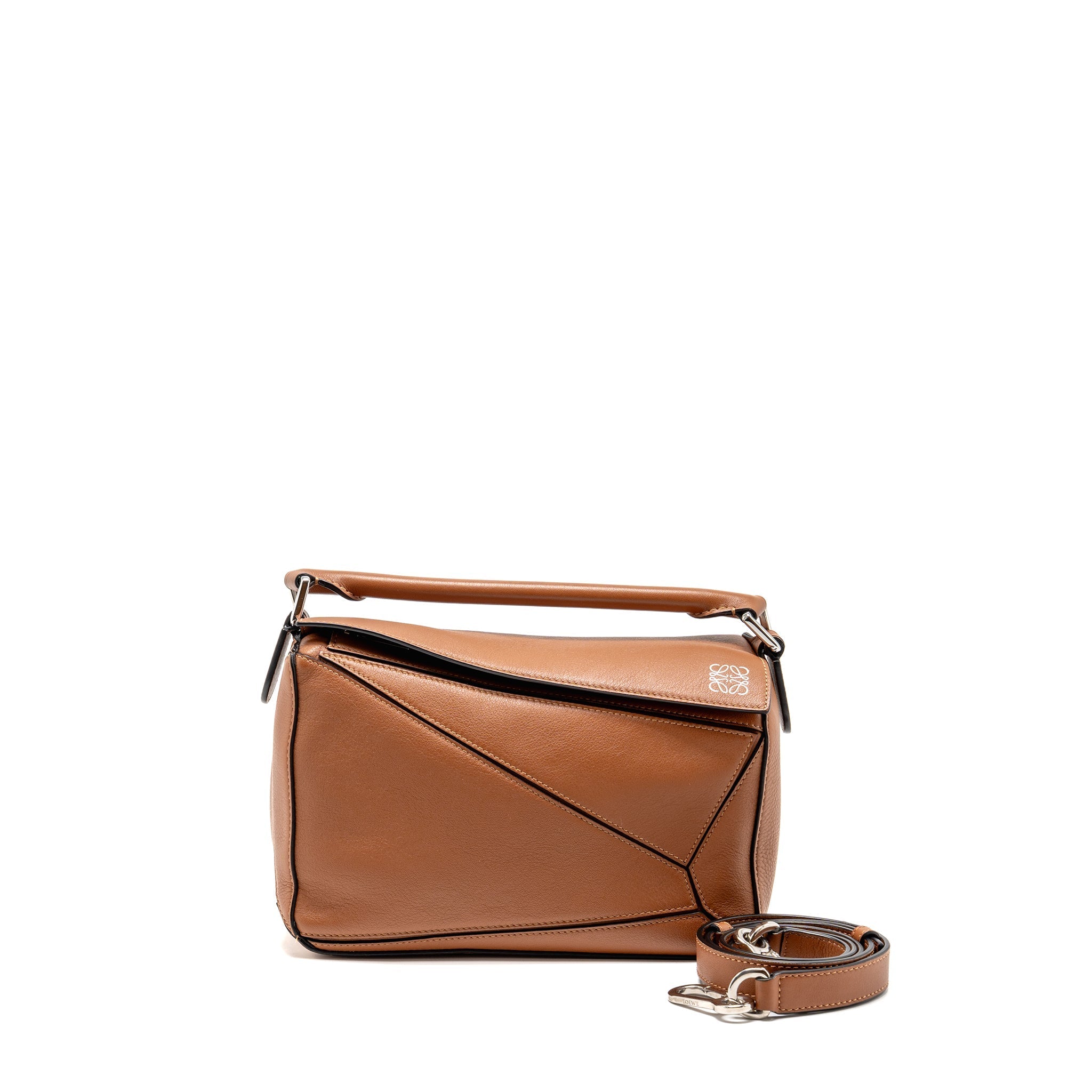 LOEWE SMALL PUZZLE BAG CALFSKIN TAN SHW