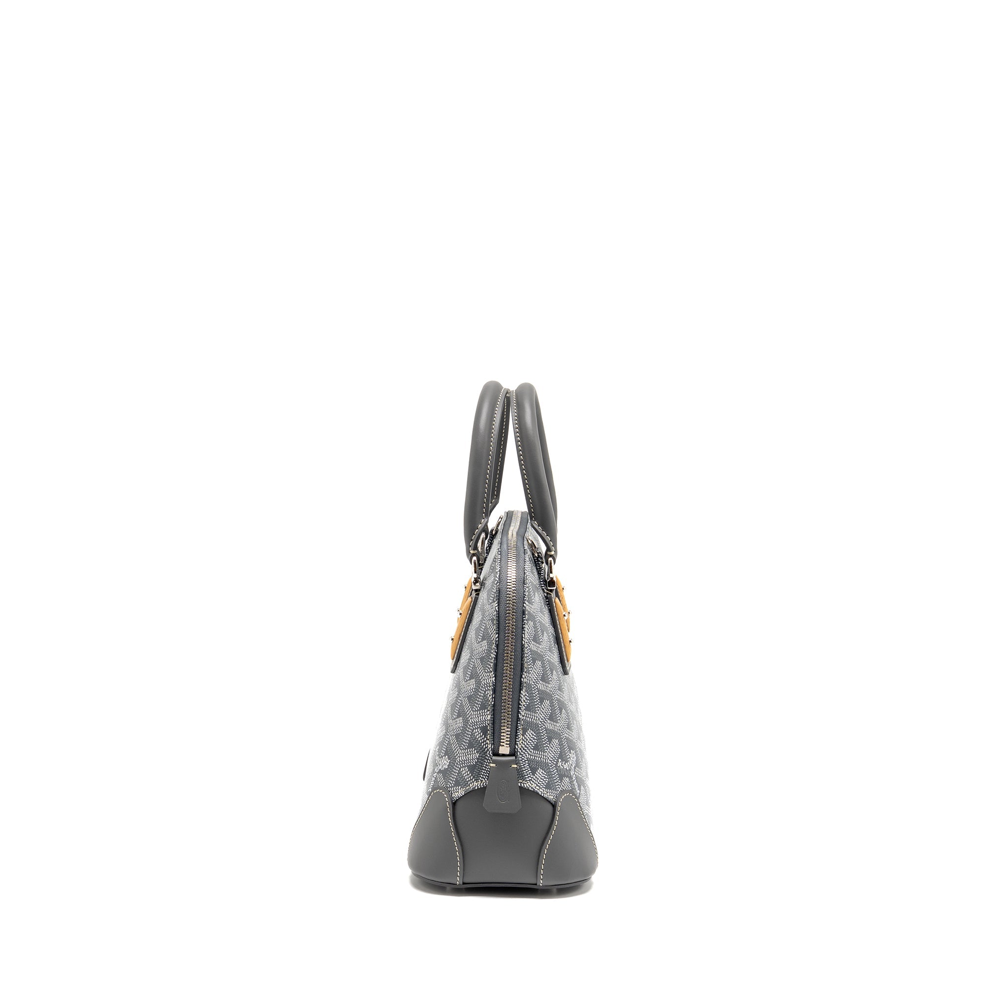 GOYARD VENDOME MINI BAG GOYARDINE CANVAS/CHEVROCHES CALFSKIN GREY SHW