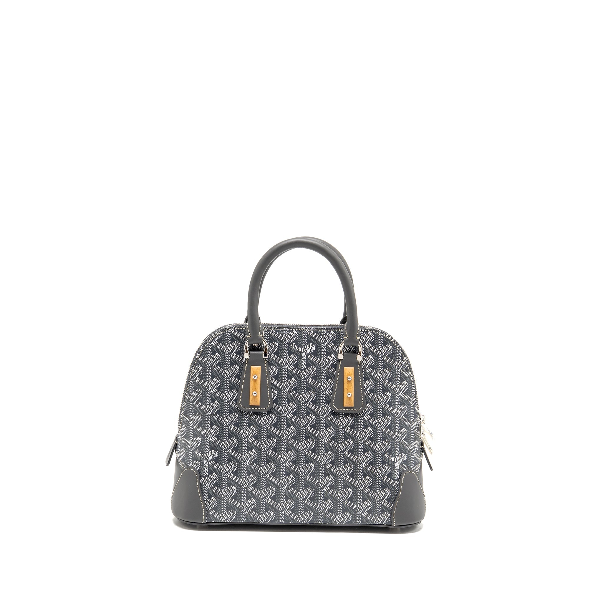 GOYARD VENDOME MINI BAG GOYARDINE CANVAS/CHEVROCHES CALFSKIN GREY SHW