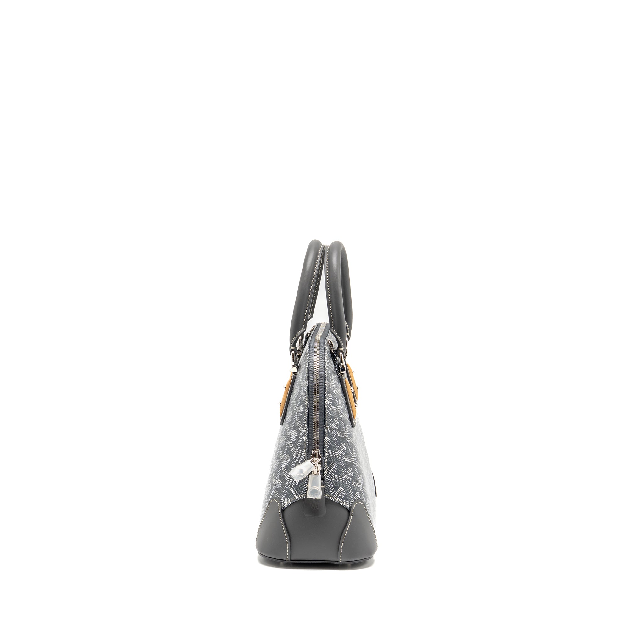 GOYARD VENDOME MINI BAG GOYARDINE CANVAS/CHEVROCHES CALFSKIN GREY SHW