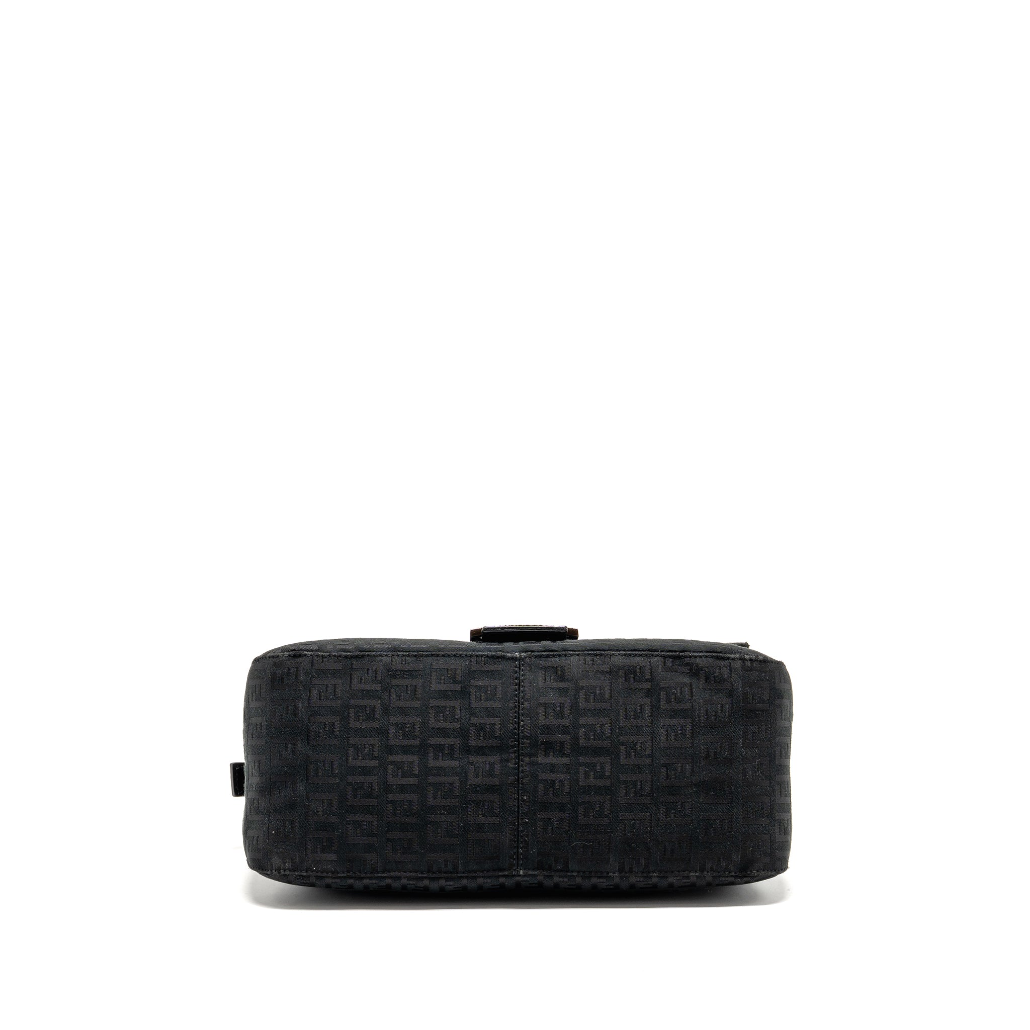 FENDI ZUCCA MAMMA BAGUETTE BAG FF LOGO CANVAS BLACK SHW