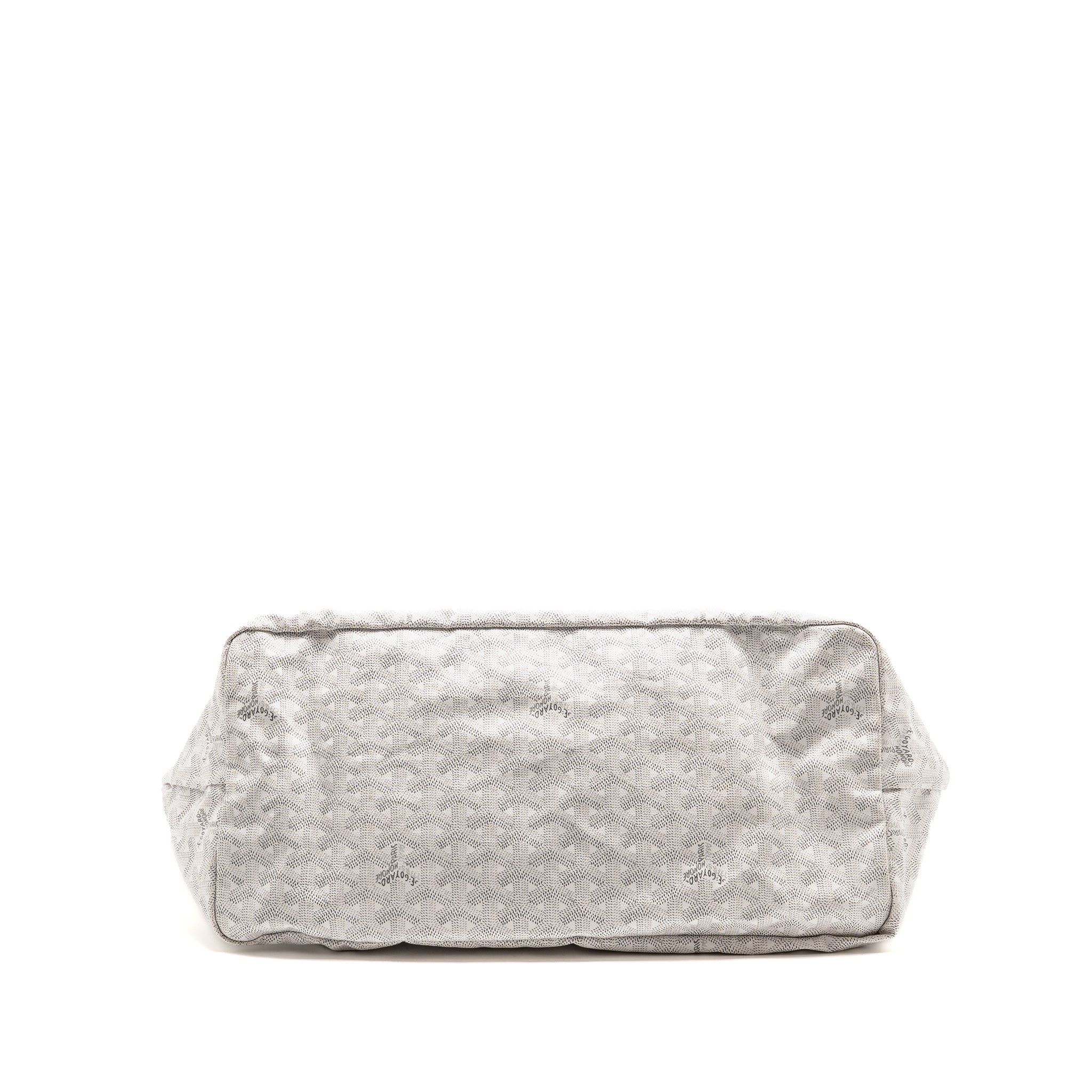GOYARD SAINT LOUIS GM TOTE BAG GOYARDINE CANVAS / LEATHER WHITE