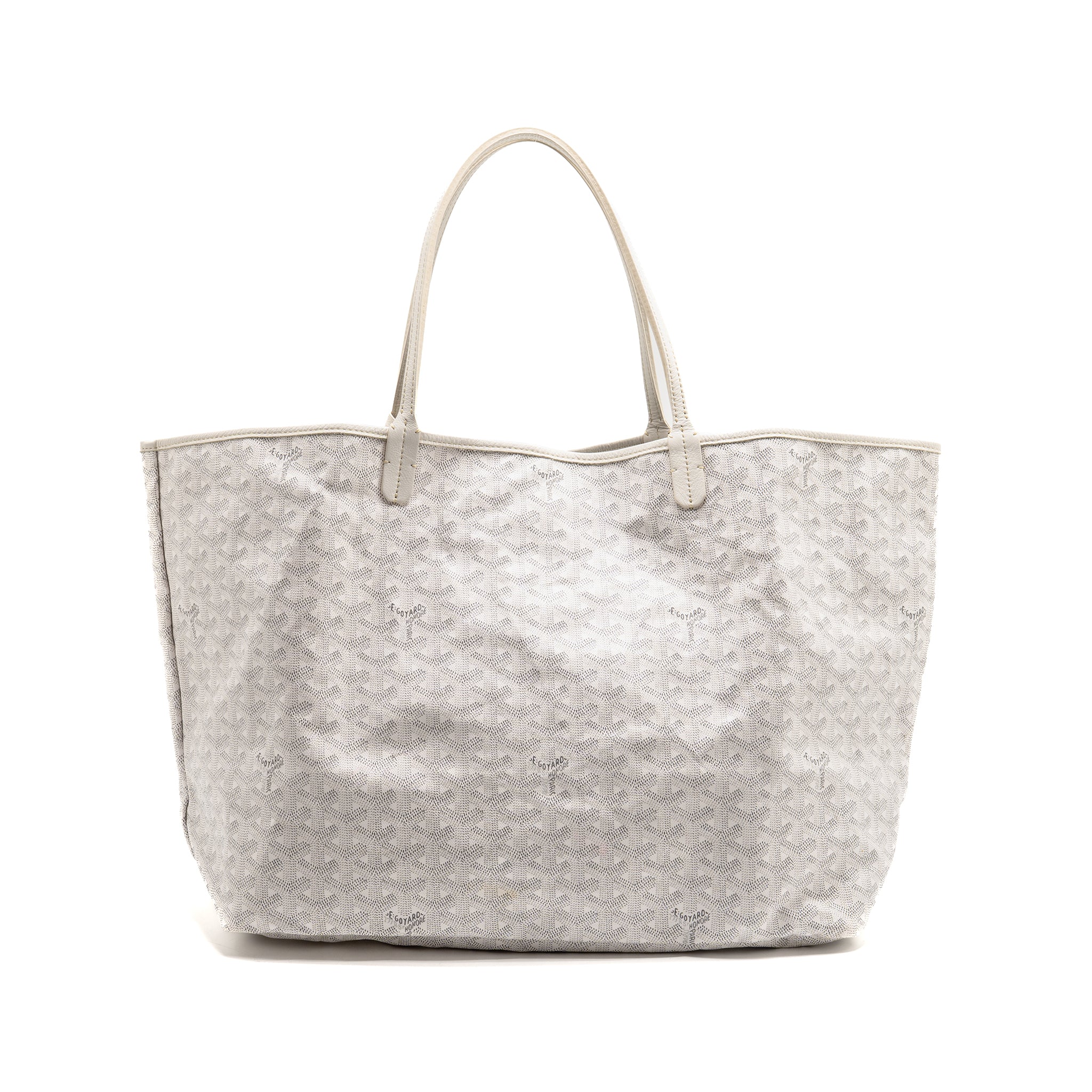 GOYARD SAINT LOUIS GM TOTE BAG GOYARDINE CANVAS / LEATHER WHITE