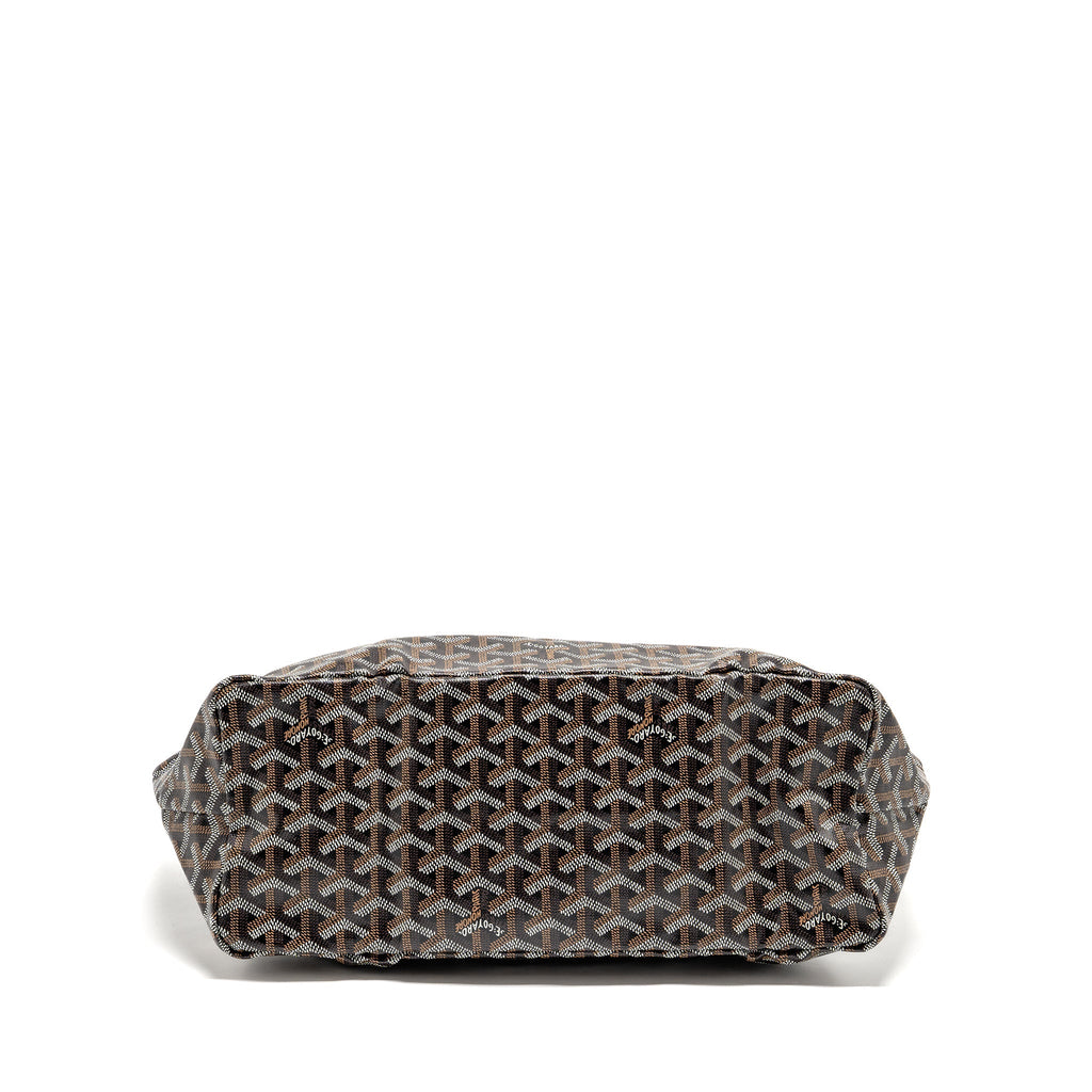 GOYARD SAINT LOUIS PM TOTE BAG GOYARDINE CANVAS/CALFSKIN BLACK SHW