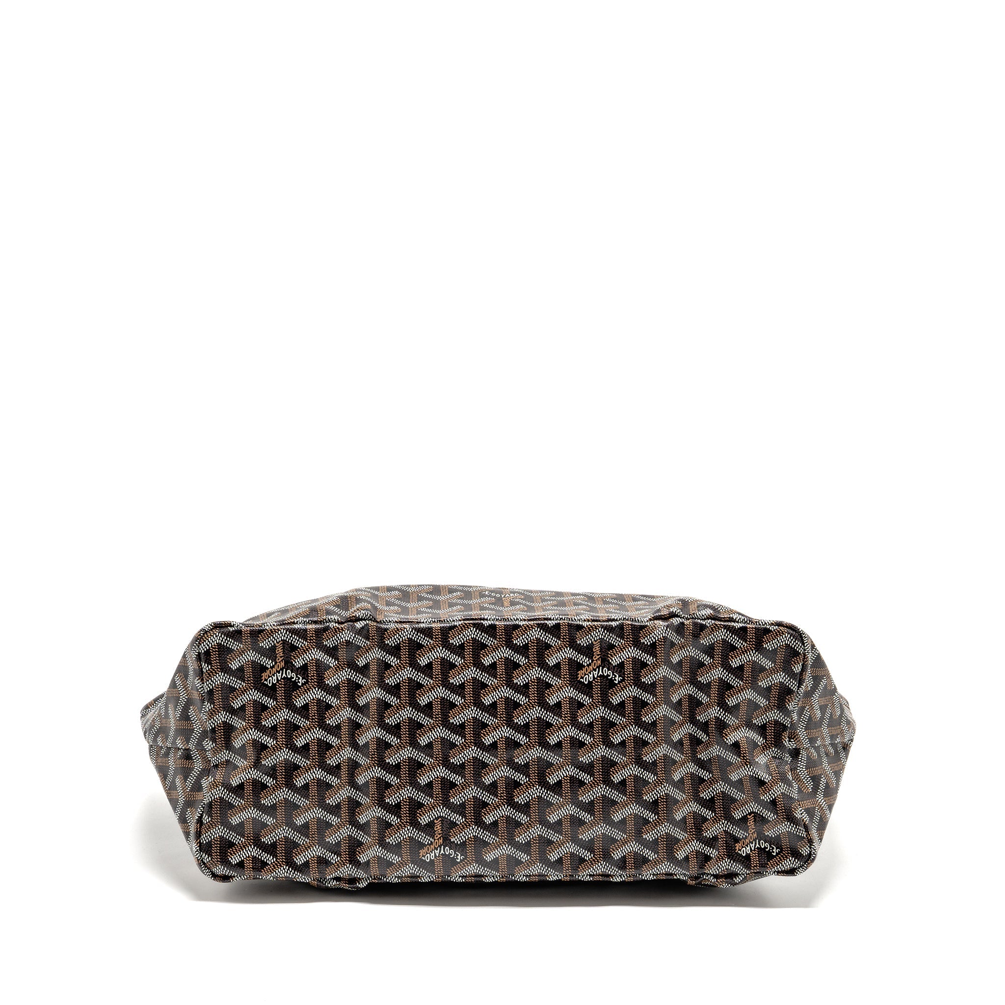 GOYARD SAINT LOUIS PM TOTE BAG GOYARDINE CANVAS/CALFSKIN BLACK SHW